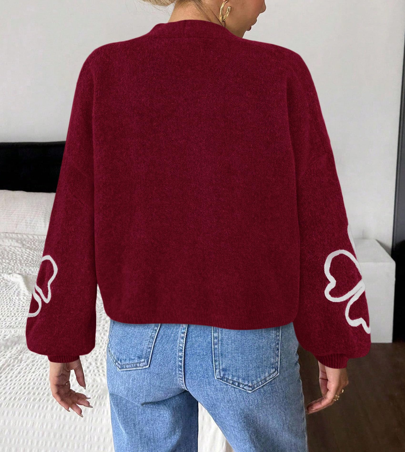 Women's Floral Oversized Cardigan Sweaters Trendy Fall Outfits