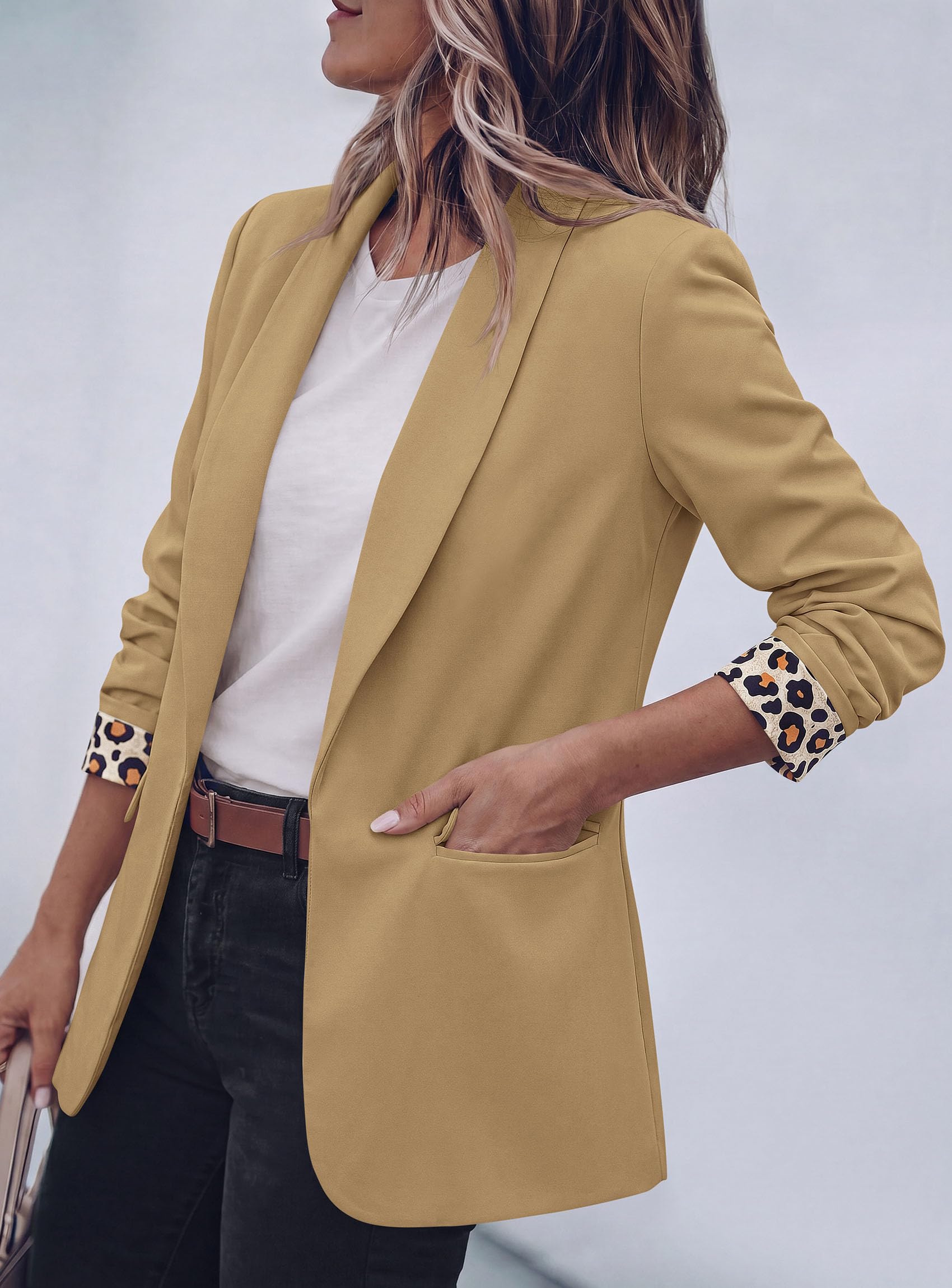 Blazers for Women Business Casual Open Front Lapel Suit Jacket