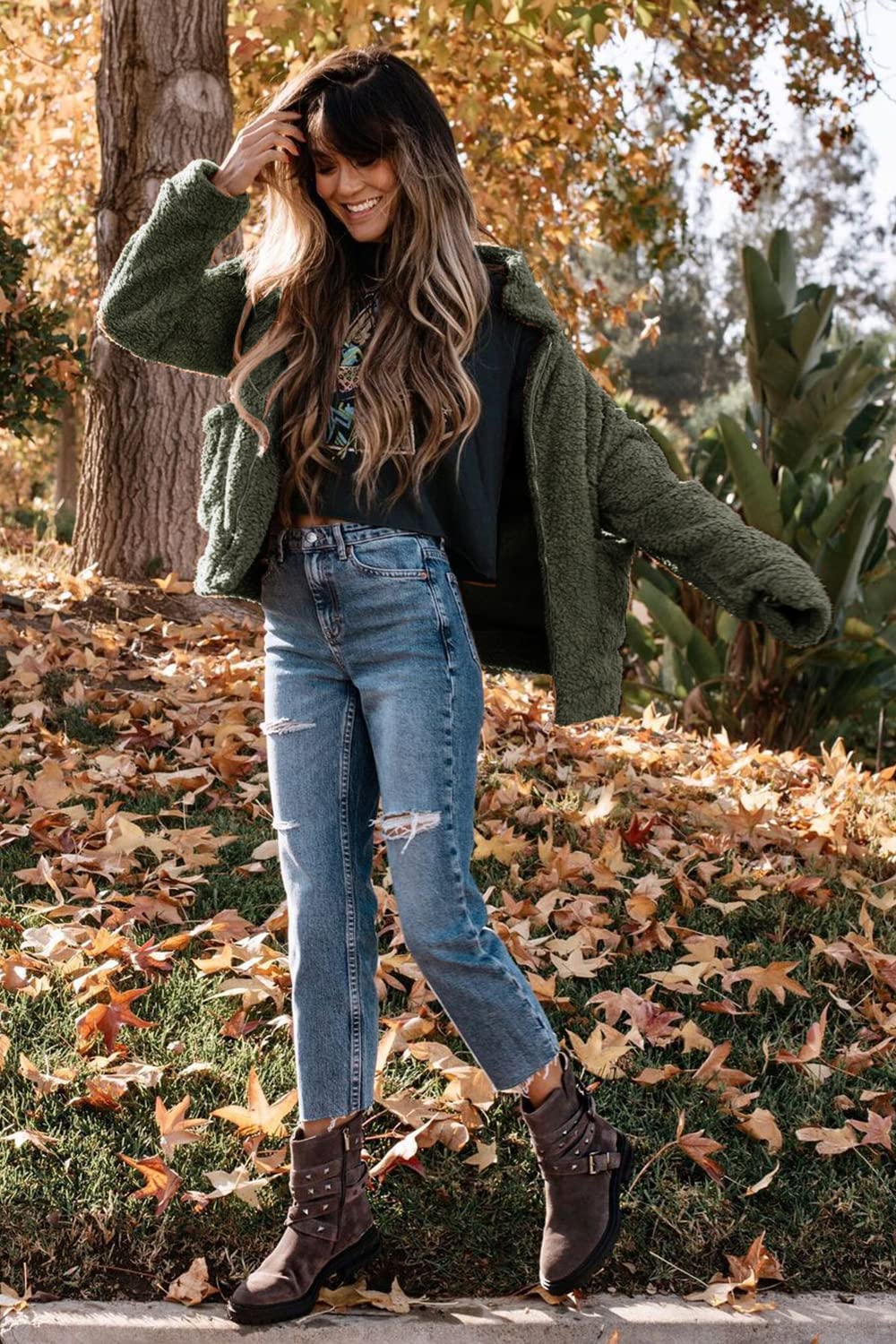 Oversized Sherpa Fleece Jacket Women's Winter Coats Outerwear