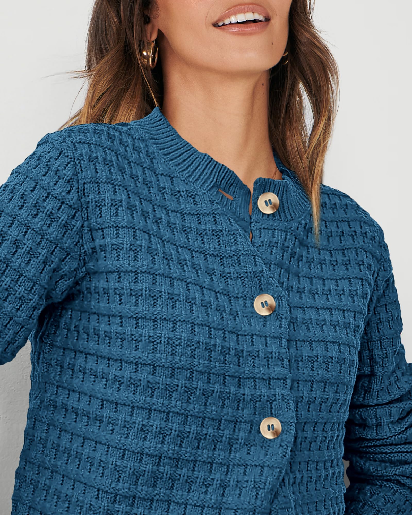 Women's Fall Lightweight Cardigan Sweaters Blue