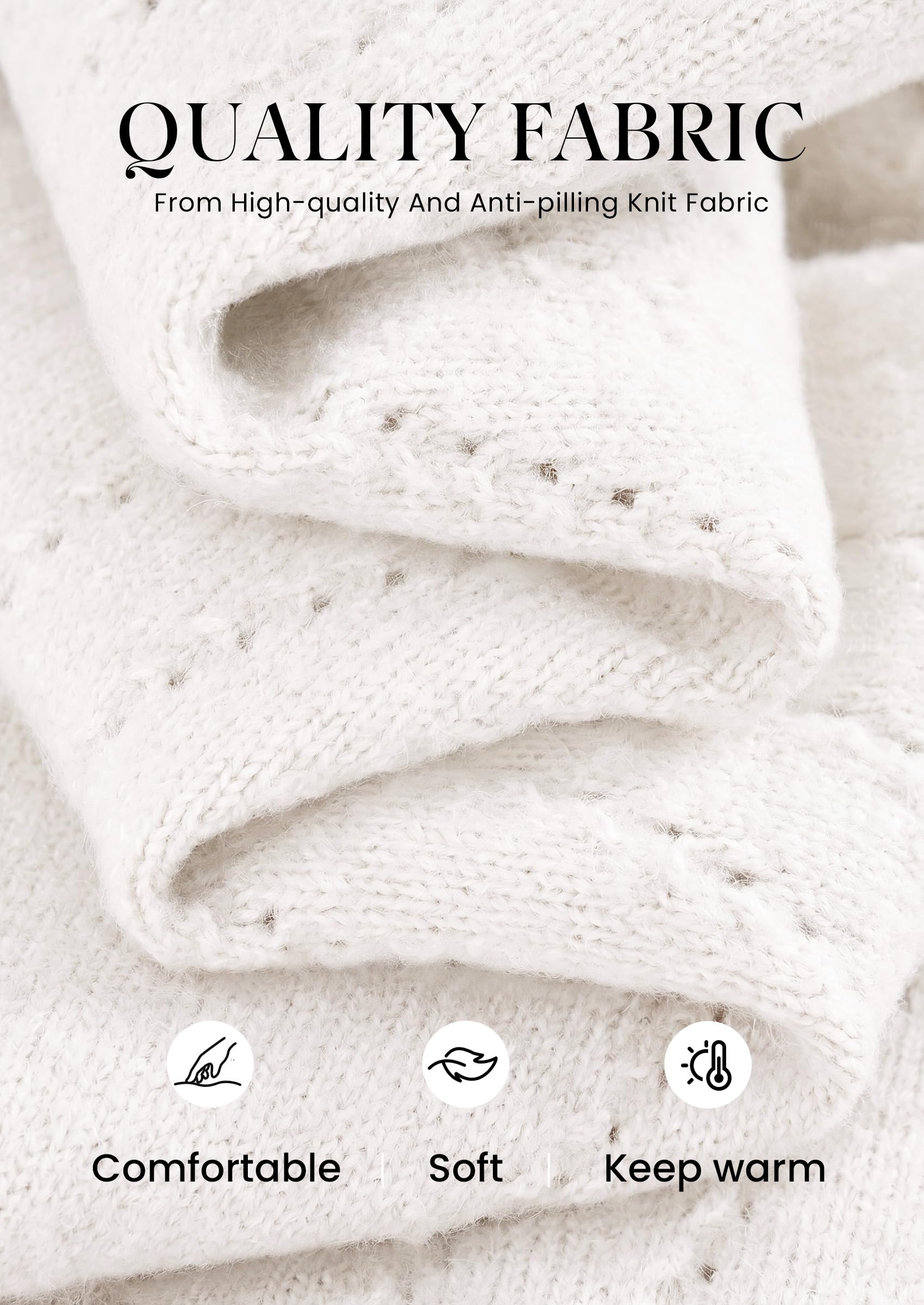 Women's Cozy Cardigan Sweater with Button (White,S)