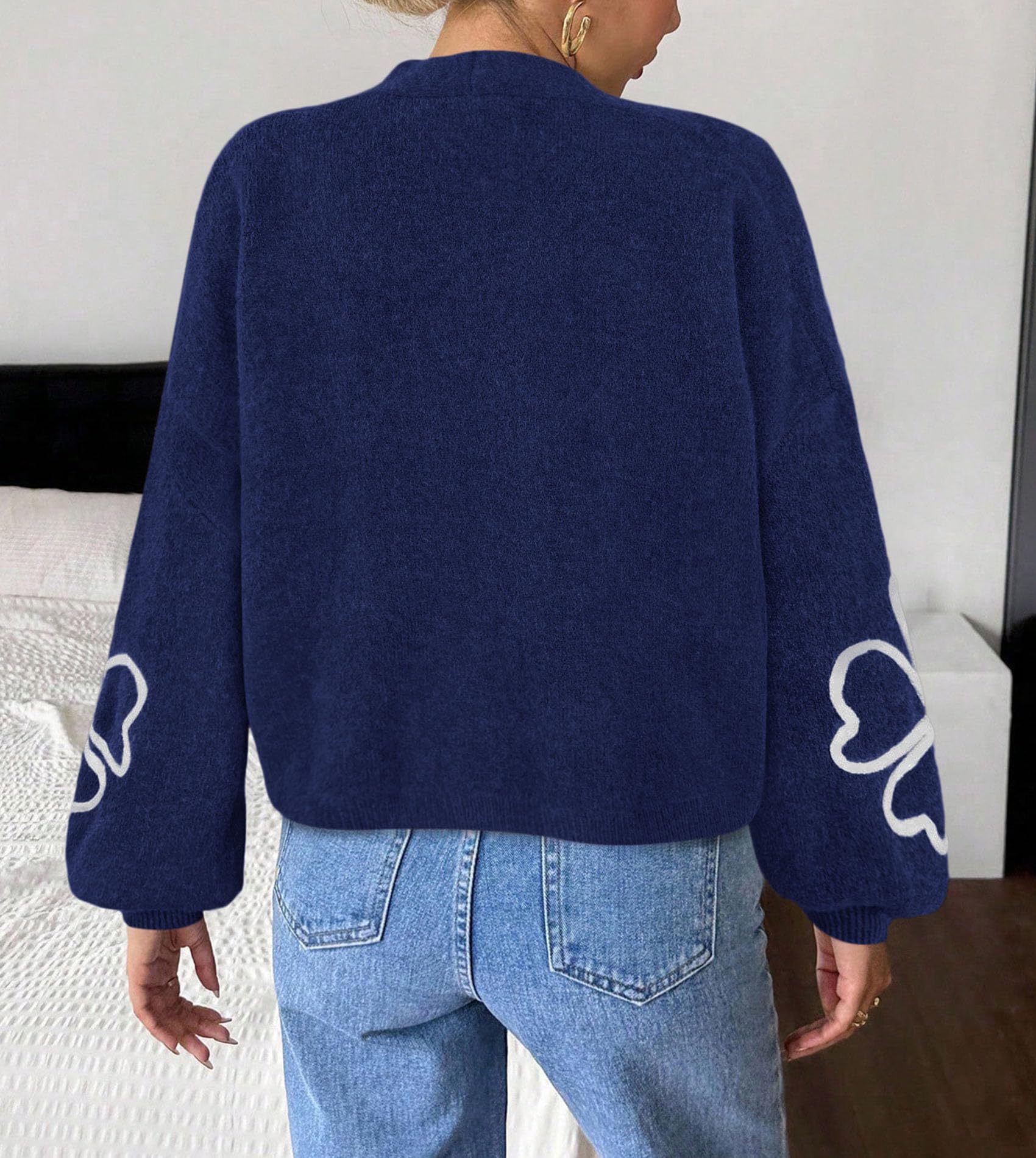 Women's Floral Oversized Cardigan Sweaters Trendy Fall Outfits