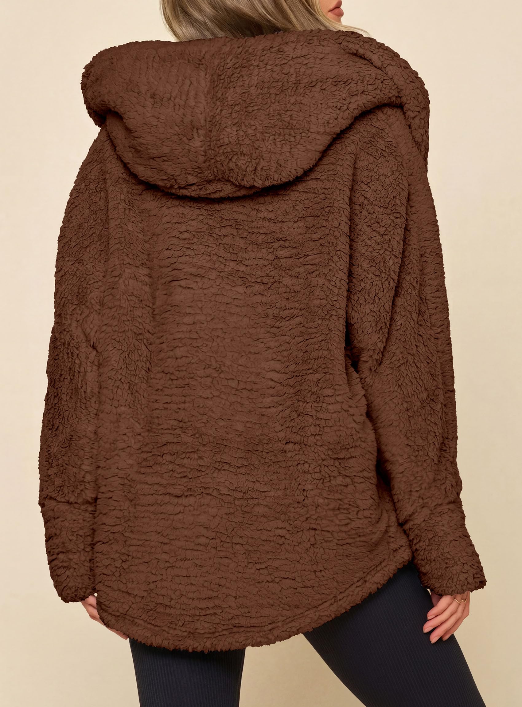 Women's Winter Warm Coats Hooded Faux Fur Sherpa Jacket