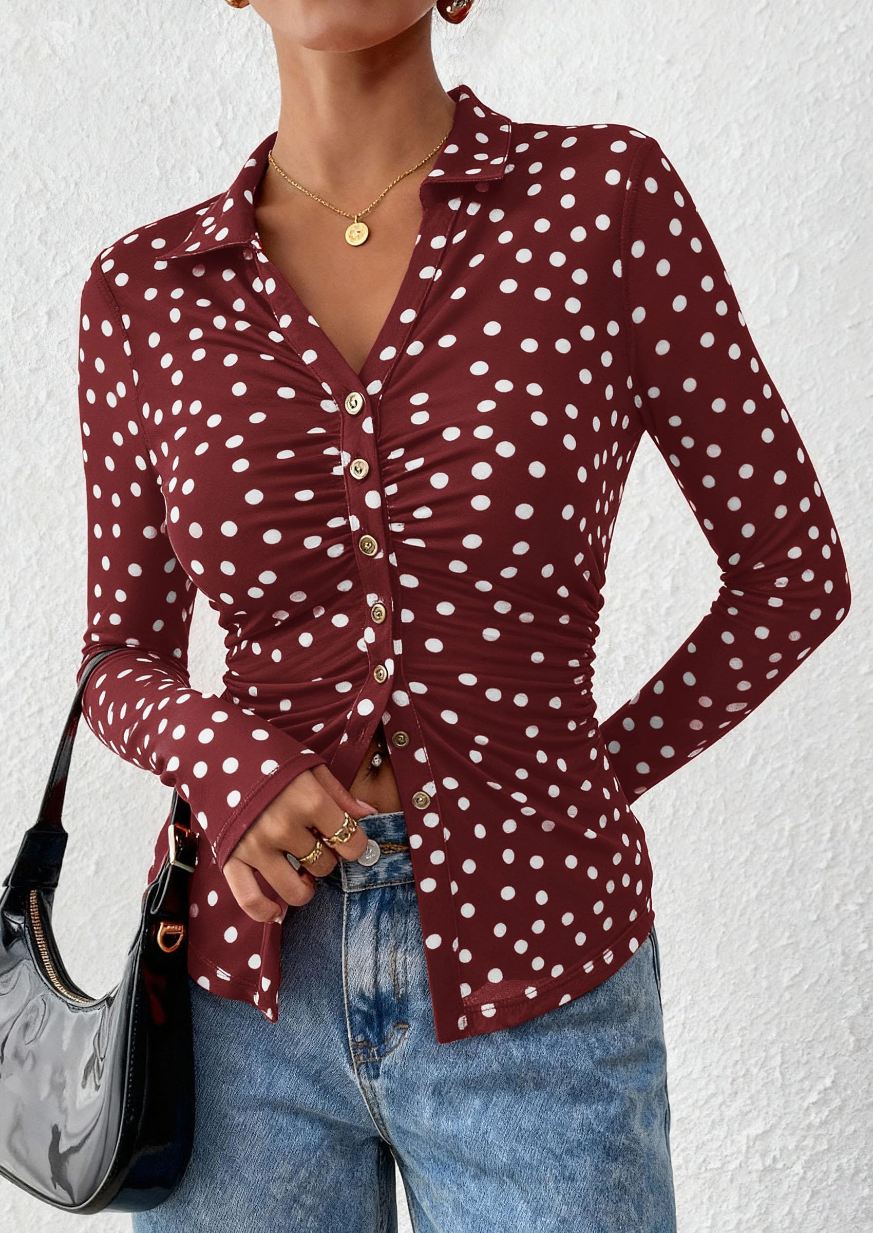 Women's Button Down Shirts Boho Mesh Floral Going Out Tops