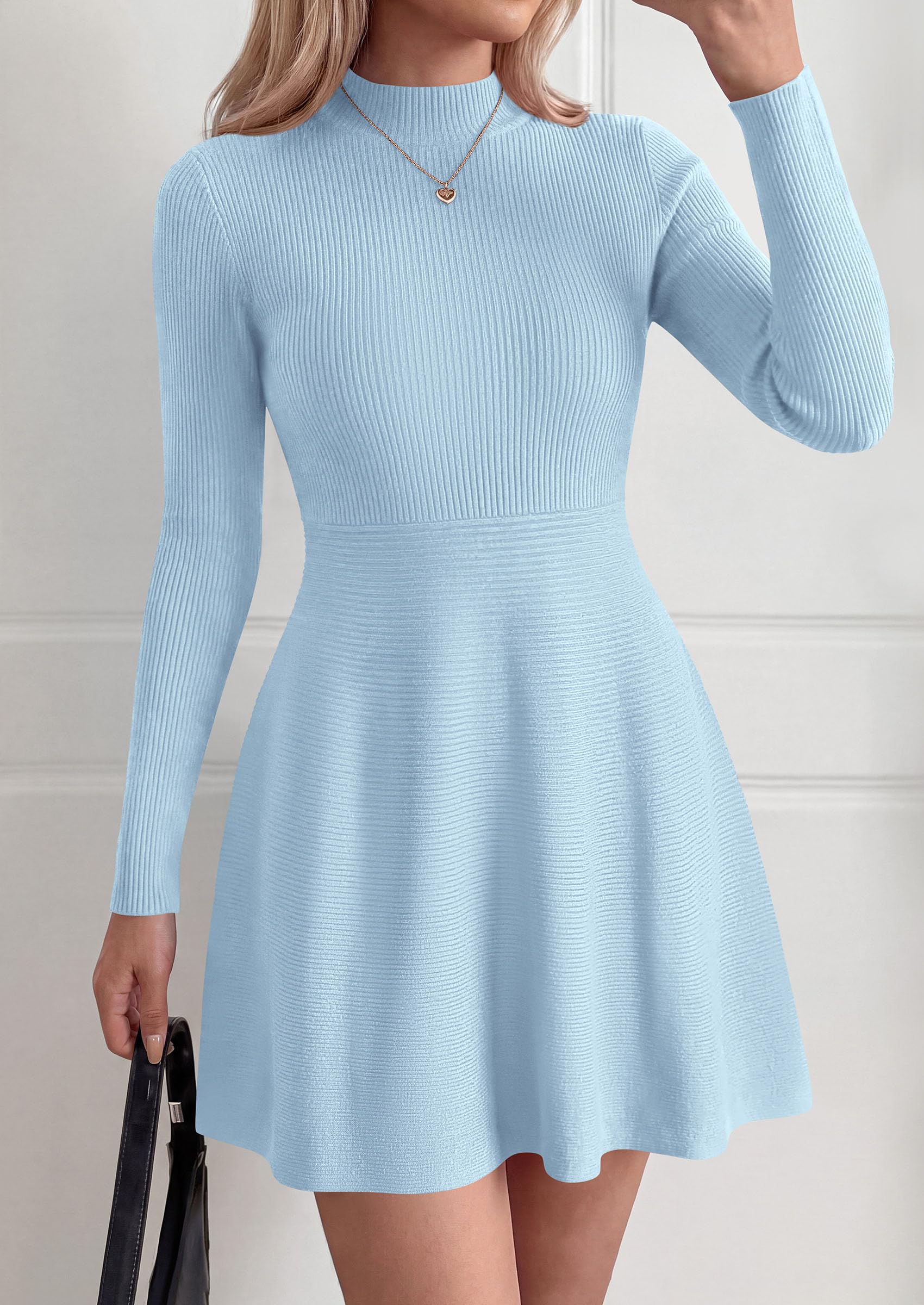 Women's Knit A Line Short Sweater Dress for Fall Wedding Guest