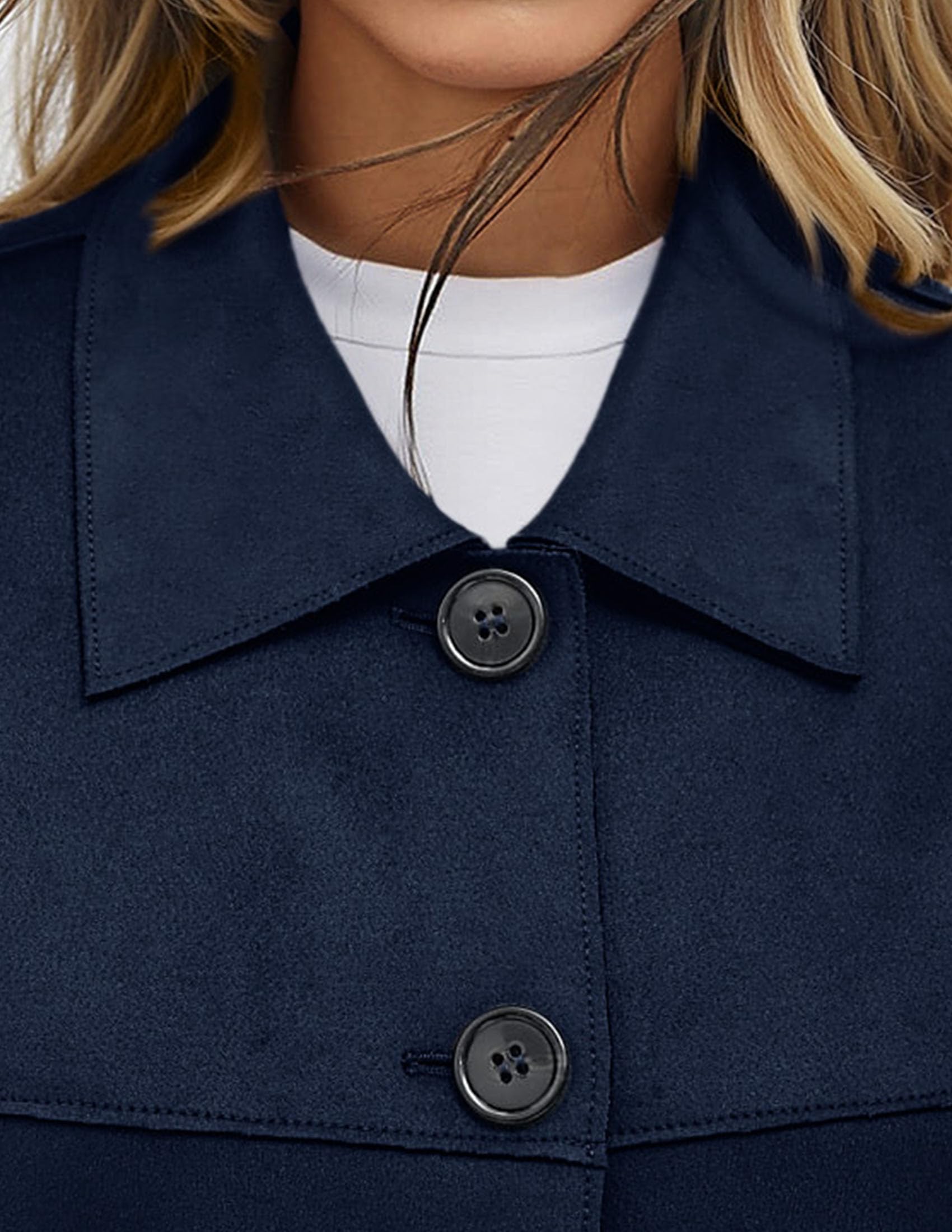 Women's Faux Suede Shacket Jackets Lightweight Cropped Coats