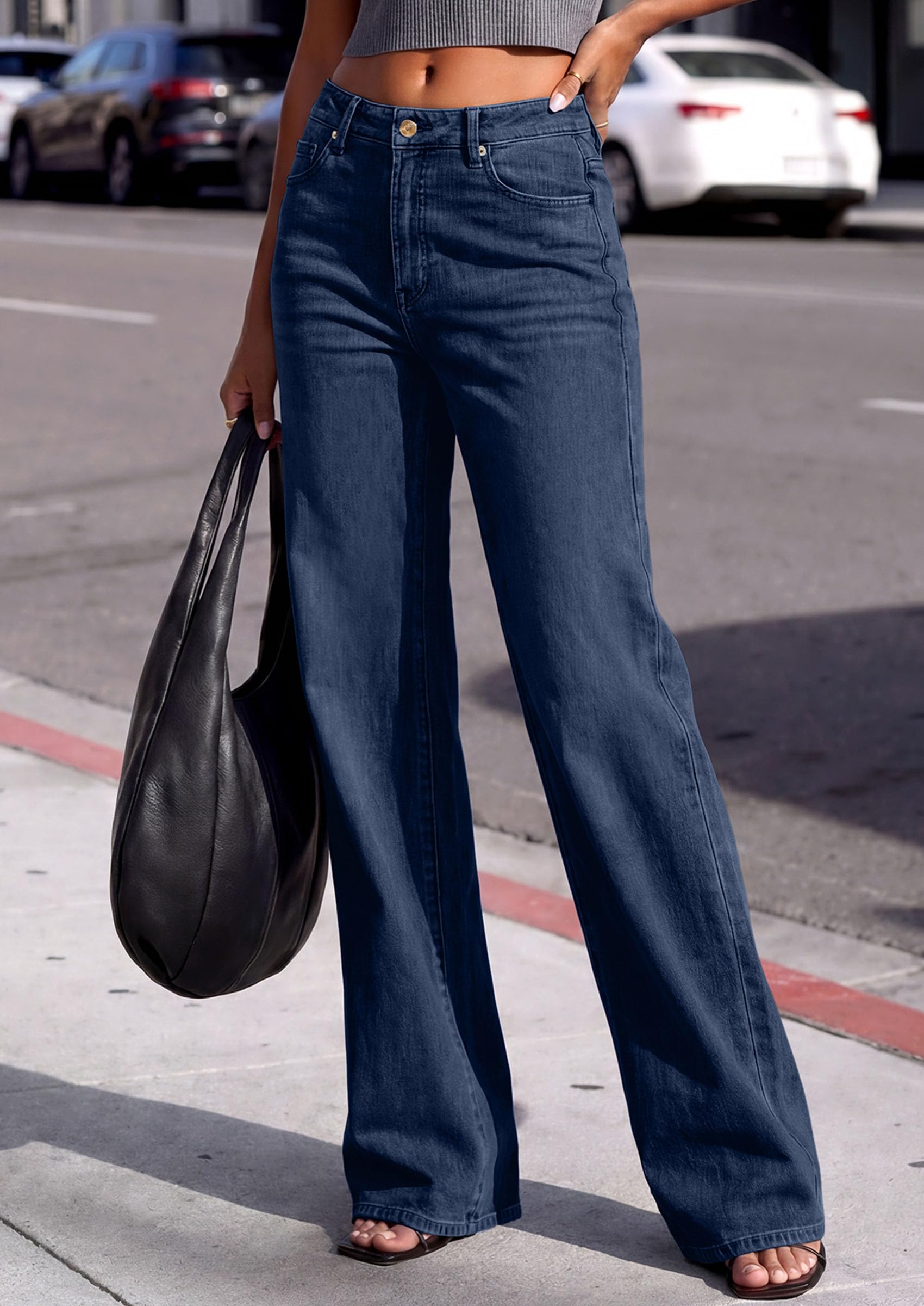 Women's Jeans Stretchy High Waisted Denim Pants,Bright Blue,4