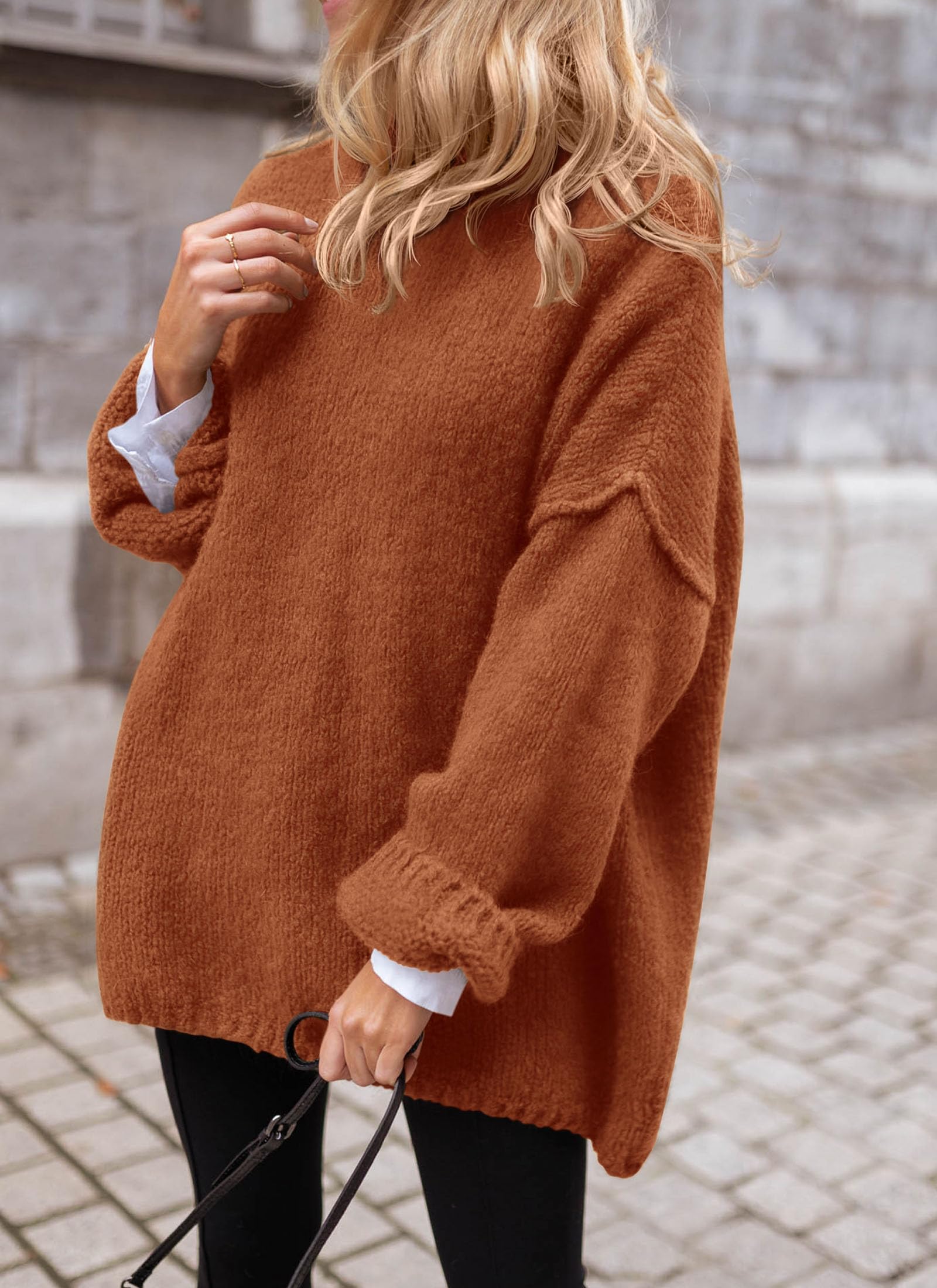 Women's Cozy Chunky Knit Oversized Fall Turtleneck Sweaters