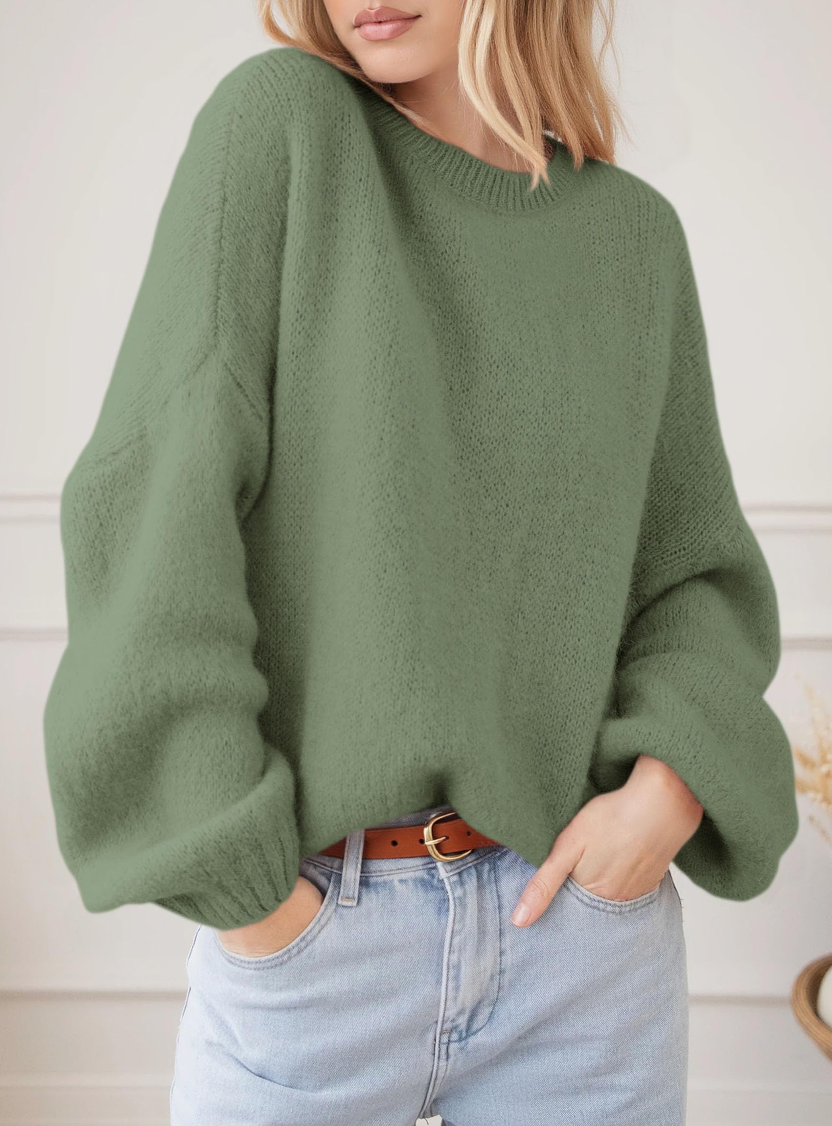 Women's Fall Oversized Holiday Sweaters (Green,S)