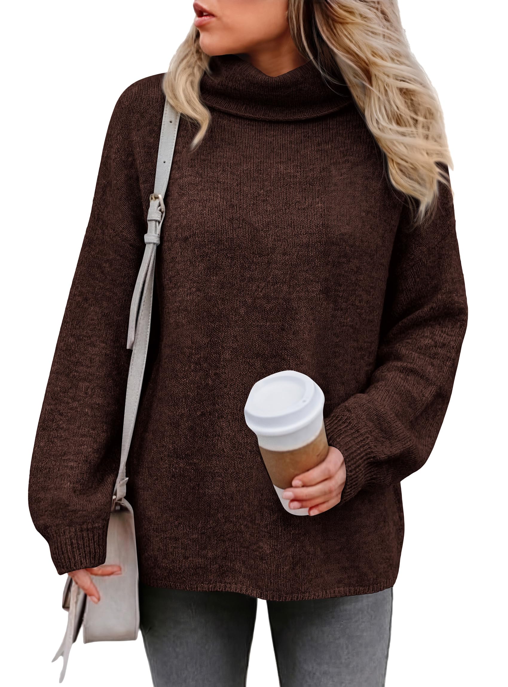 Women's Winter Turtleneck Sweaters Oversized Warm Pullover