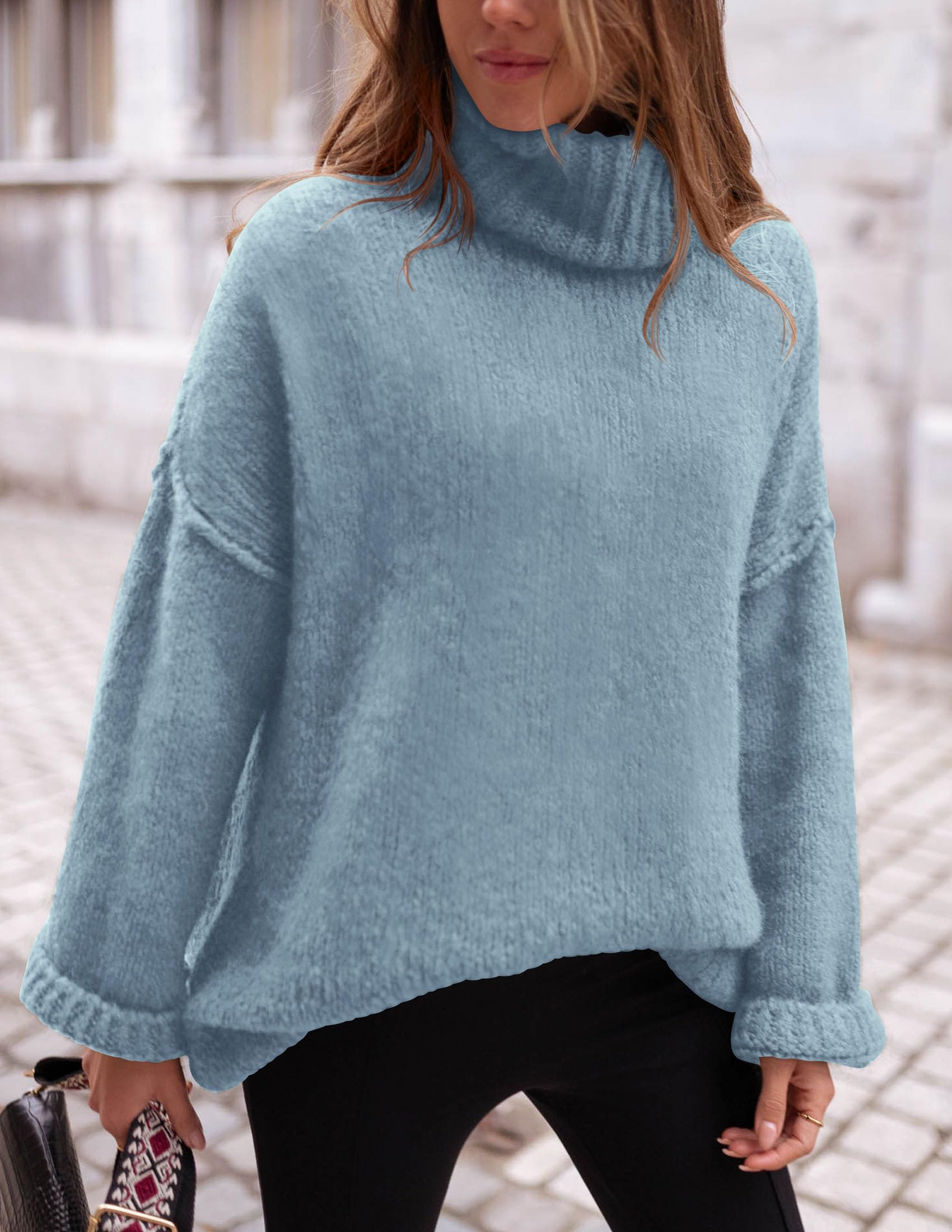 Women's Cozy Chunky Knit Oversized Fall Turtleneck Sweaters