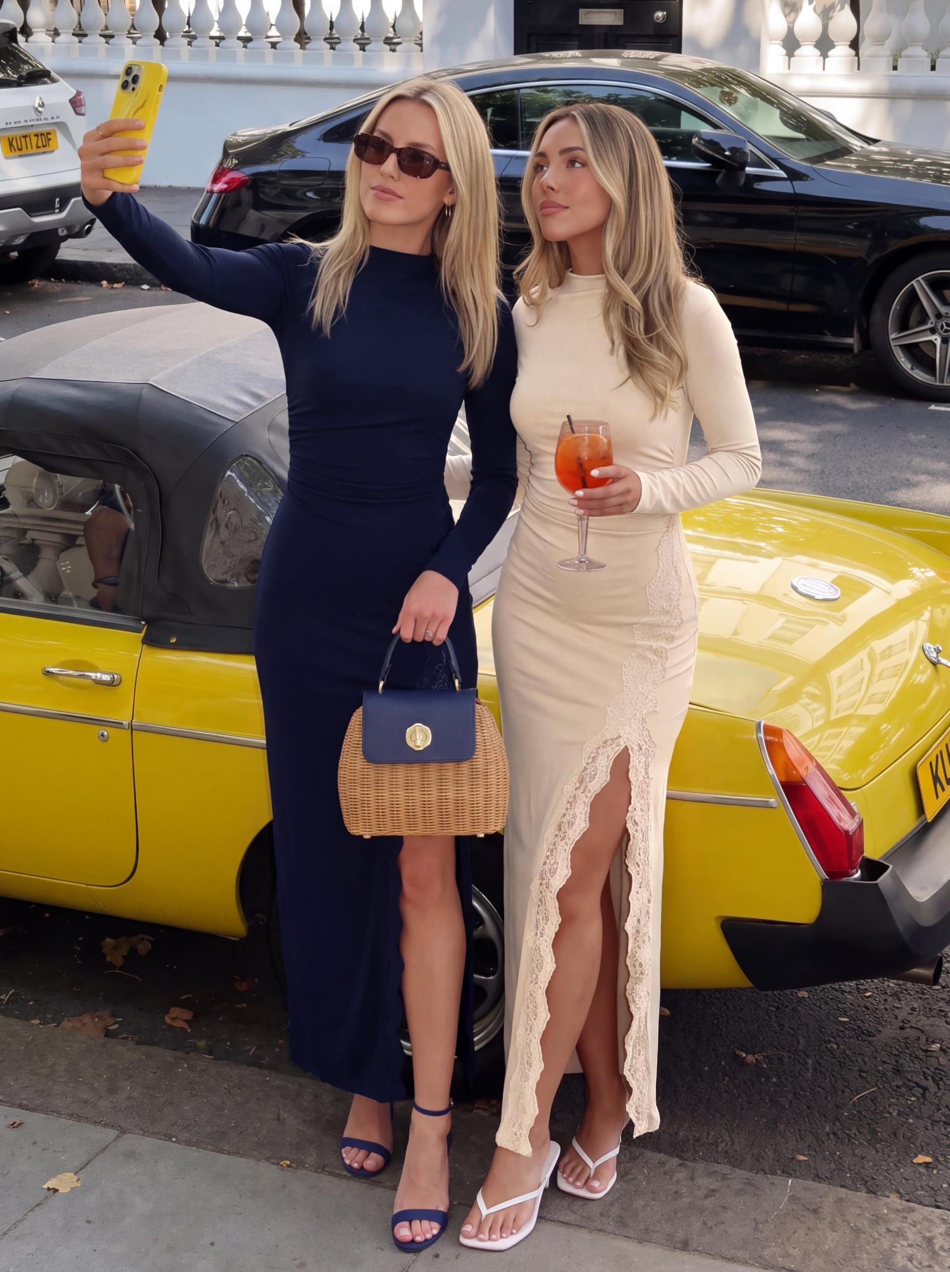 Women's Long Sleeve Wedding Guest Dress Fall Ruched Maxi Dress