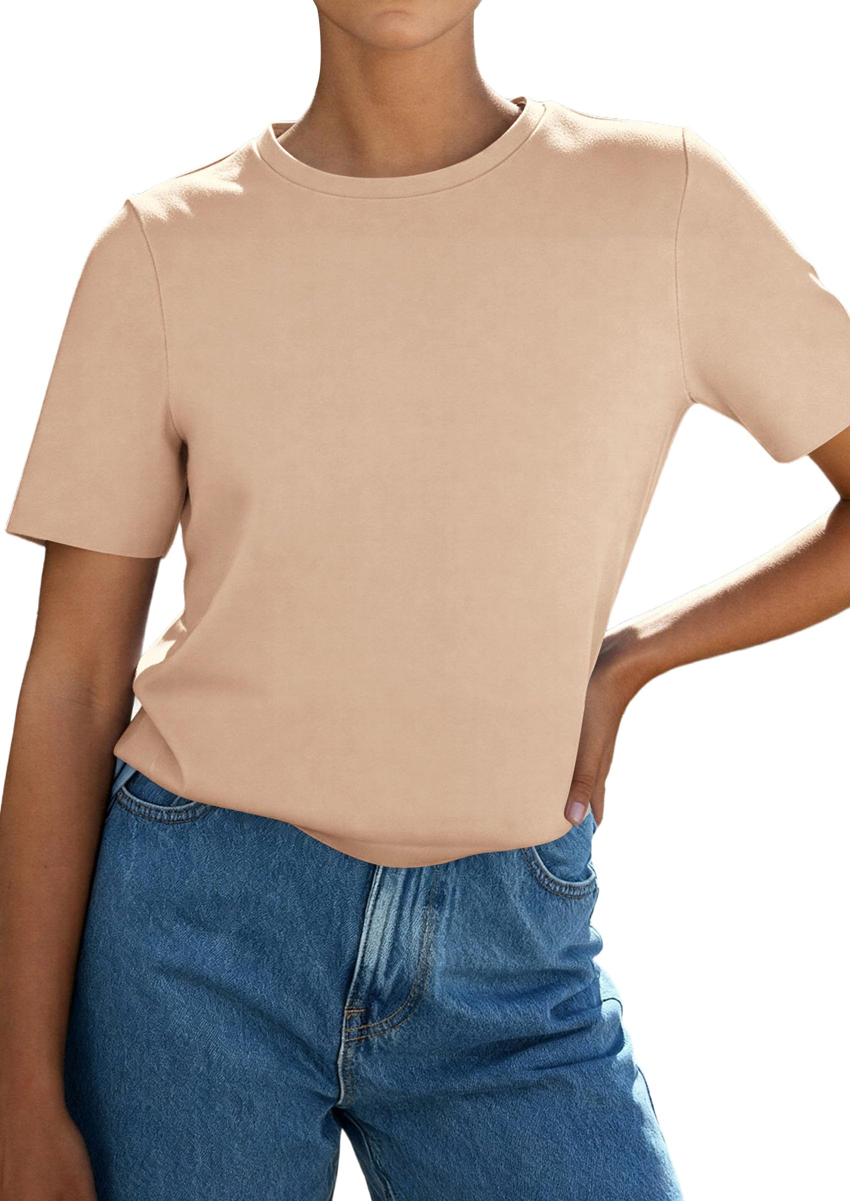 Women's Short Sleeve Cotton Tops Summer Casual T-Shirt 2026