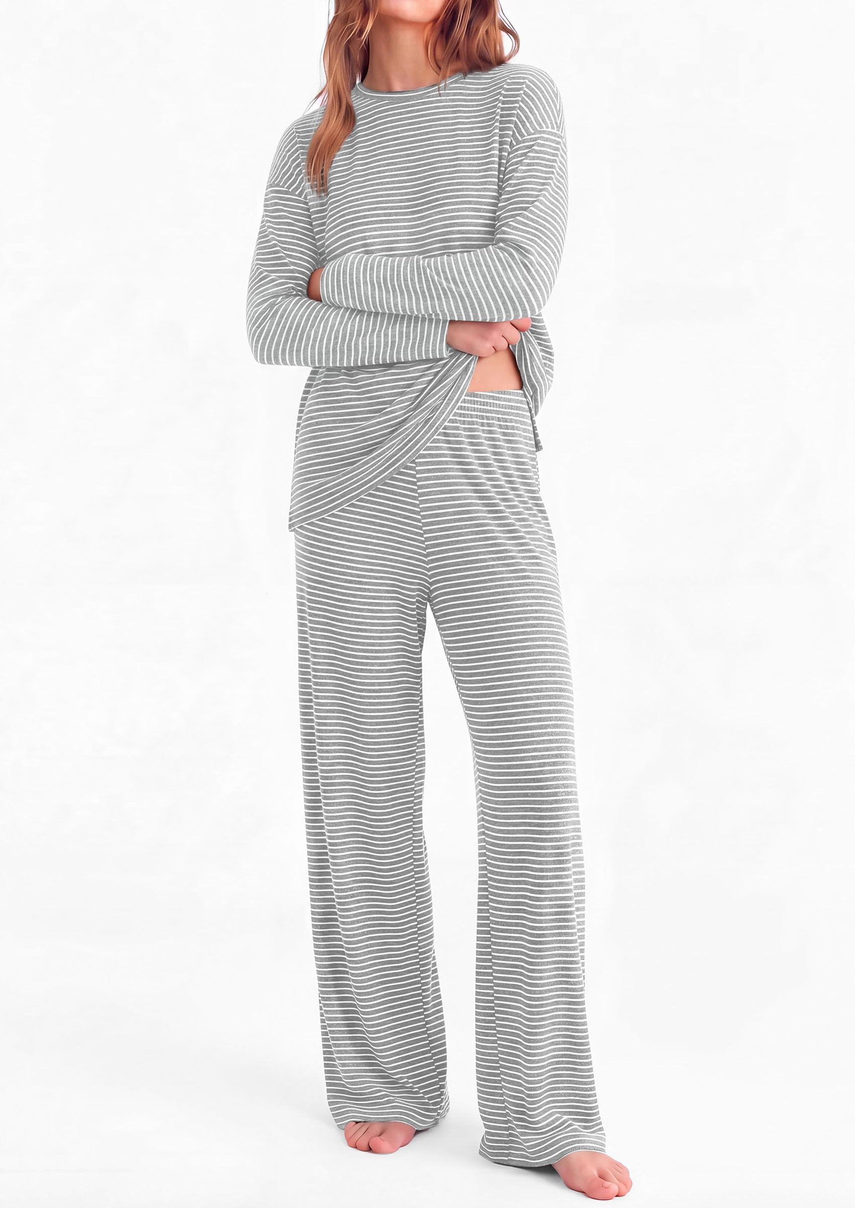 Lounge Sets for Women Fall Striped Matching Comfy Pajama Sets