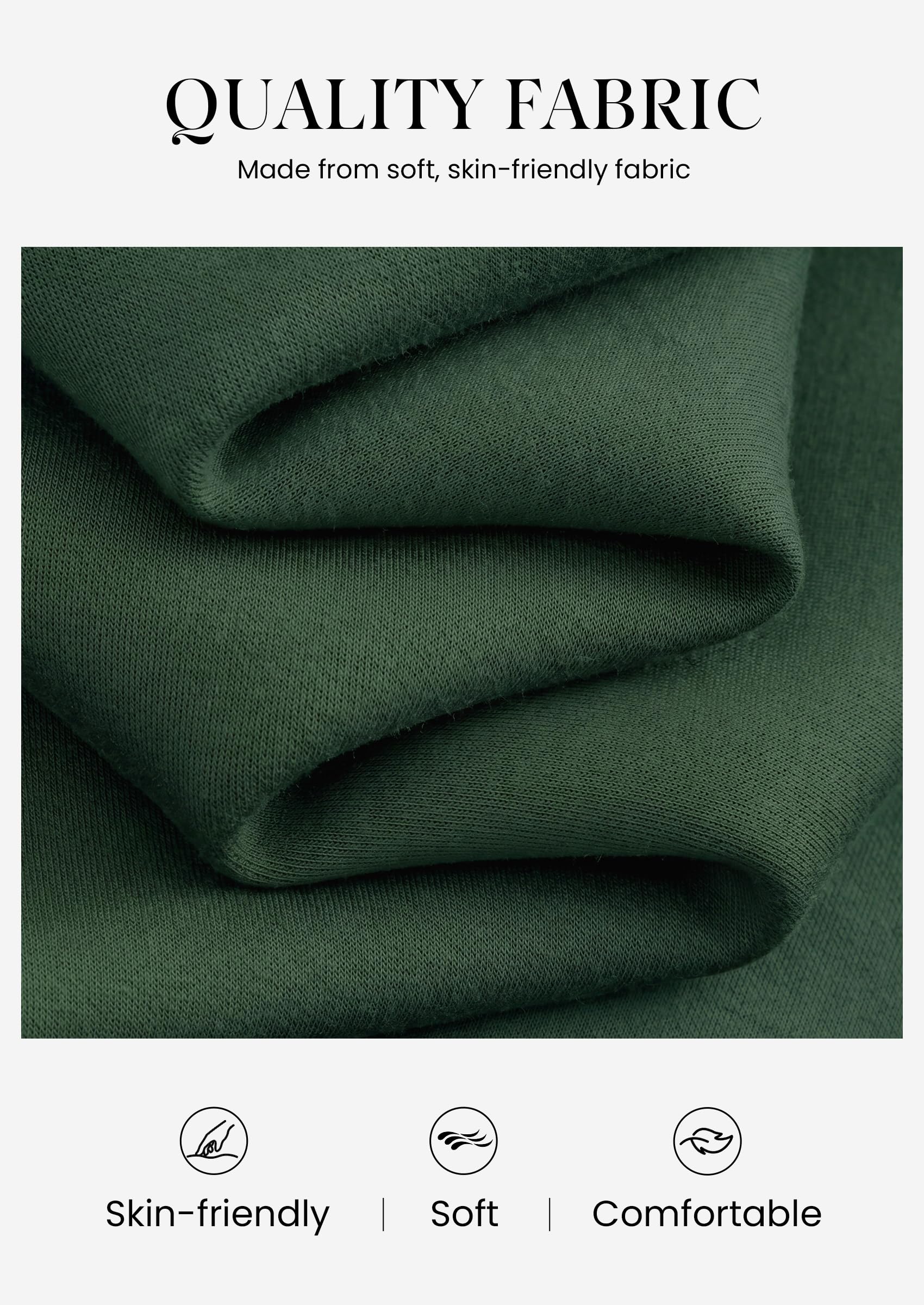 Women's 2 Piece Sweat Set Casual Fall Outfits,Dark Green,S
