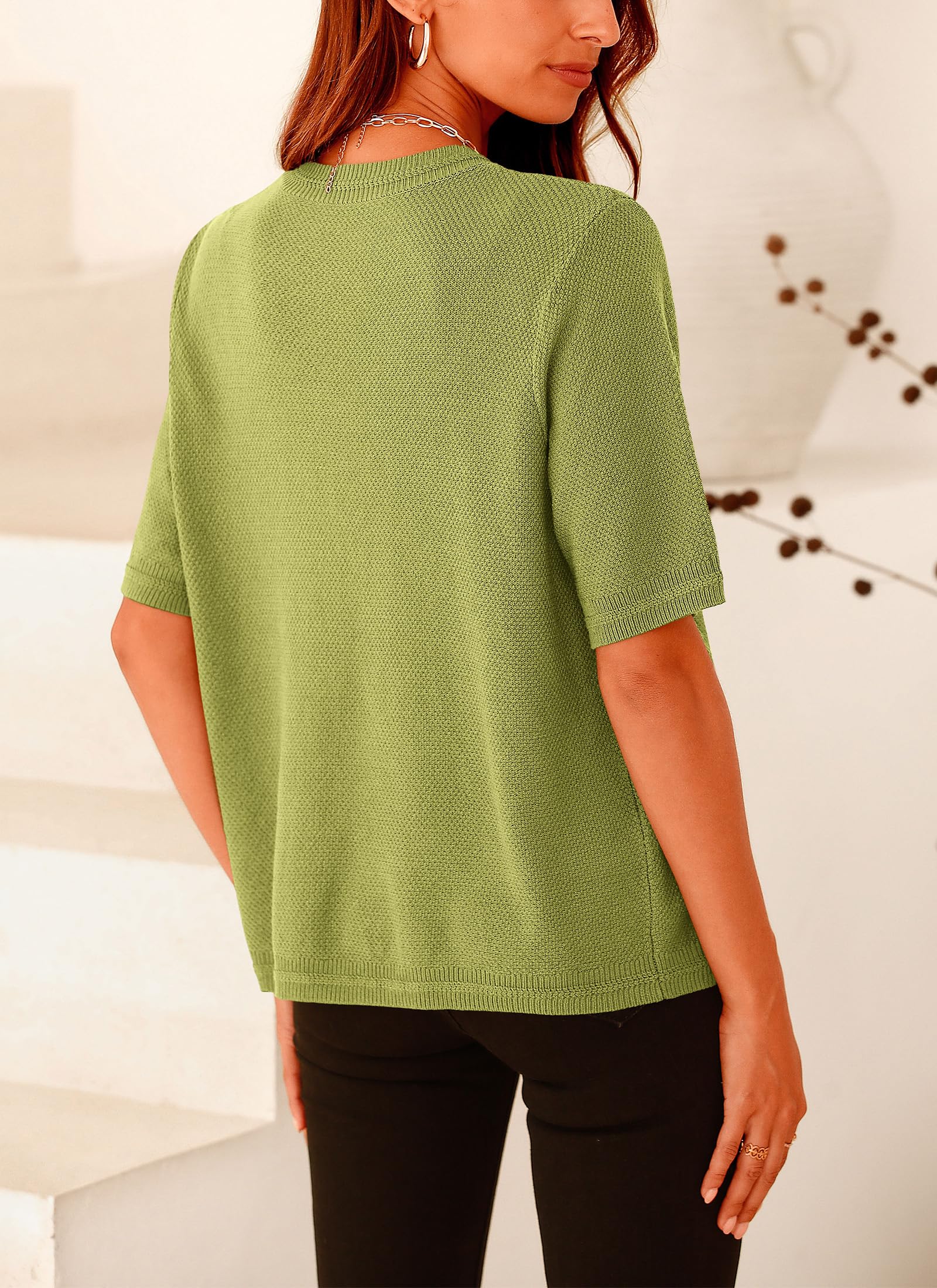 Women's Summer Casual Button Down Shirts Avocado Green,Small