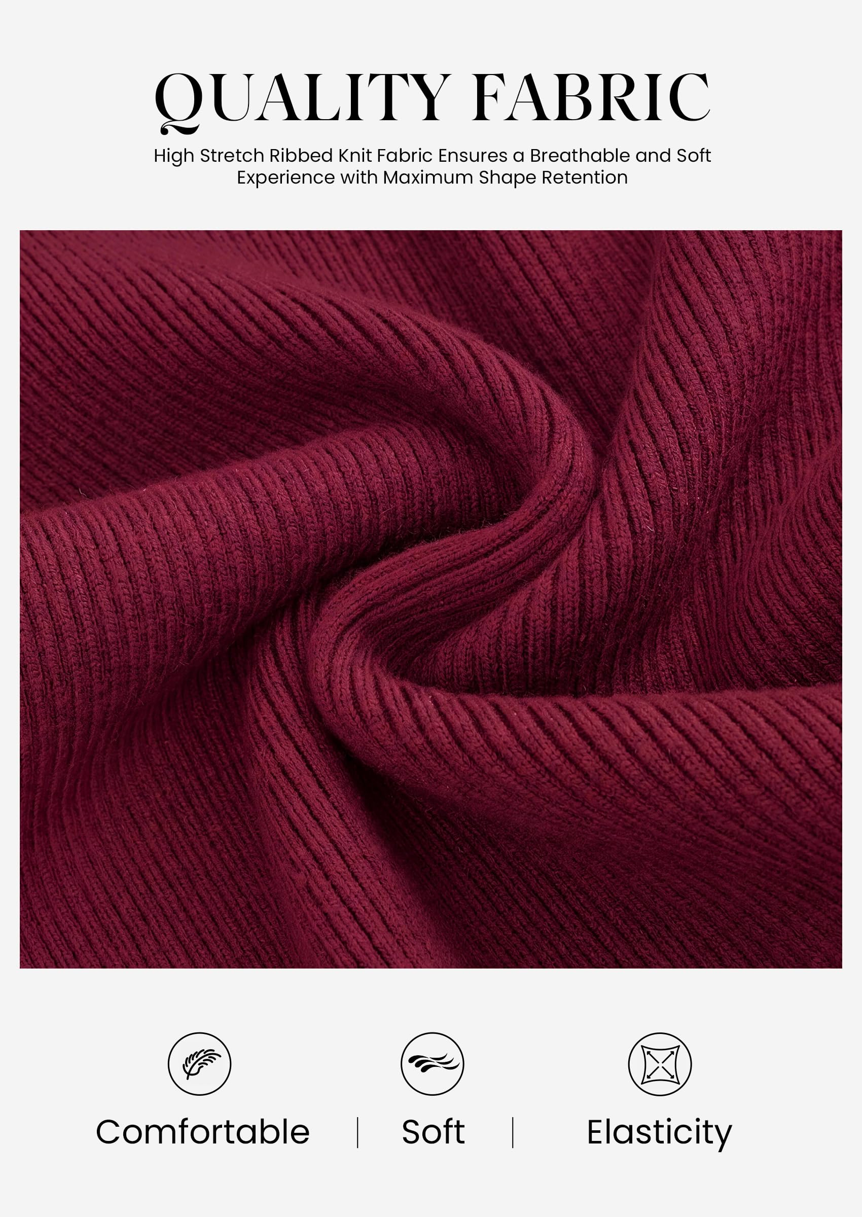 Womens Long Sleeve Bodycon Sweater Dress,Wine Red,Small