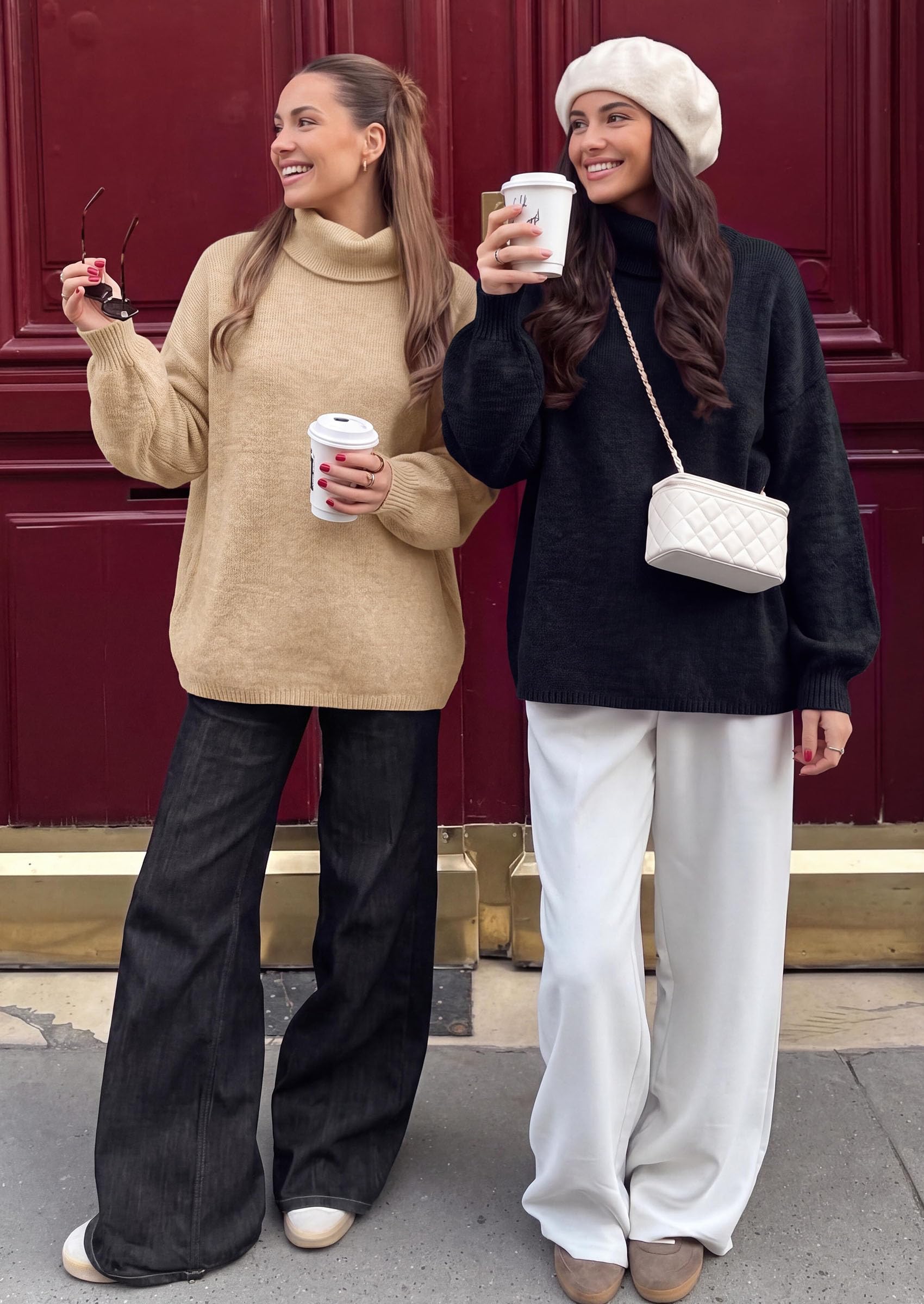 Women's Winter Turtleneck Sweaters Oversized Warm Pullover
