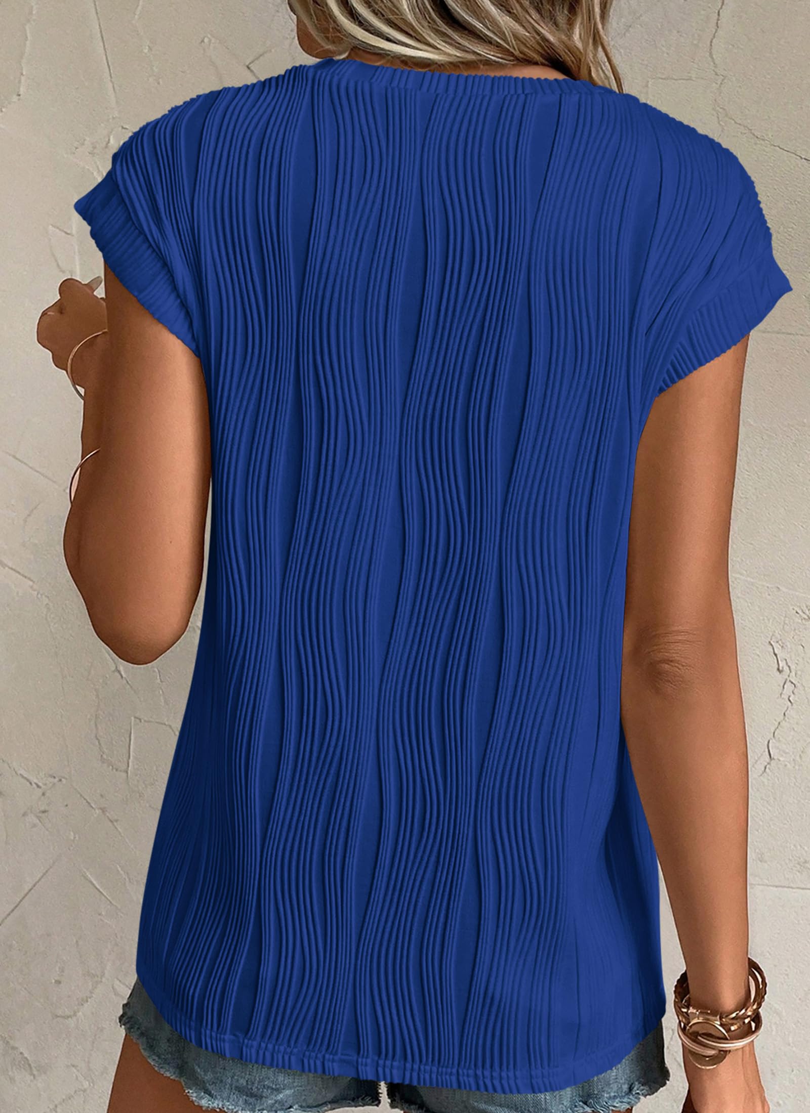 Blouses for Women Dressy Casual Summer Tops, Royal Blue,S