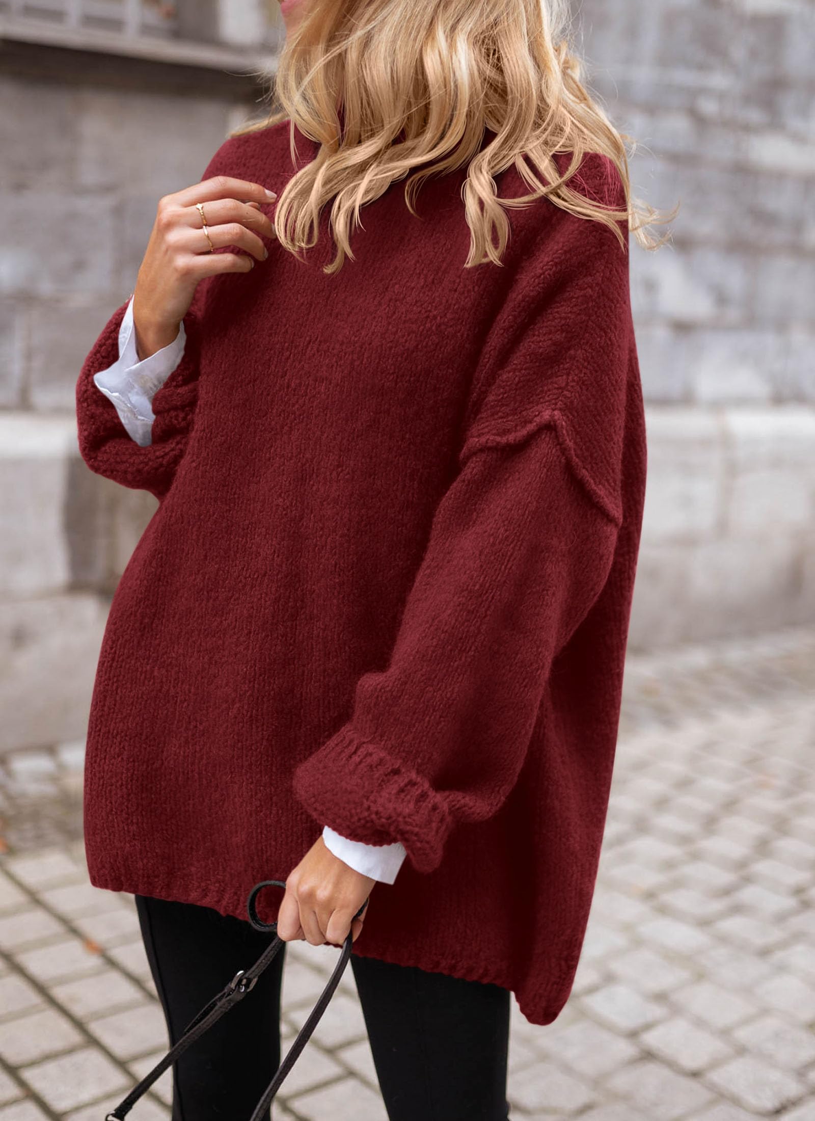 Women's Cozy Chunky Knit Oversized Fall Turtleneck Sweaters