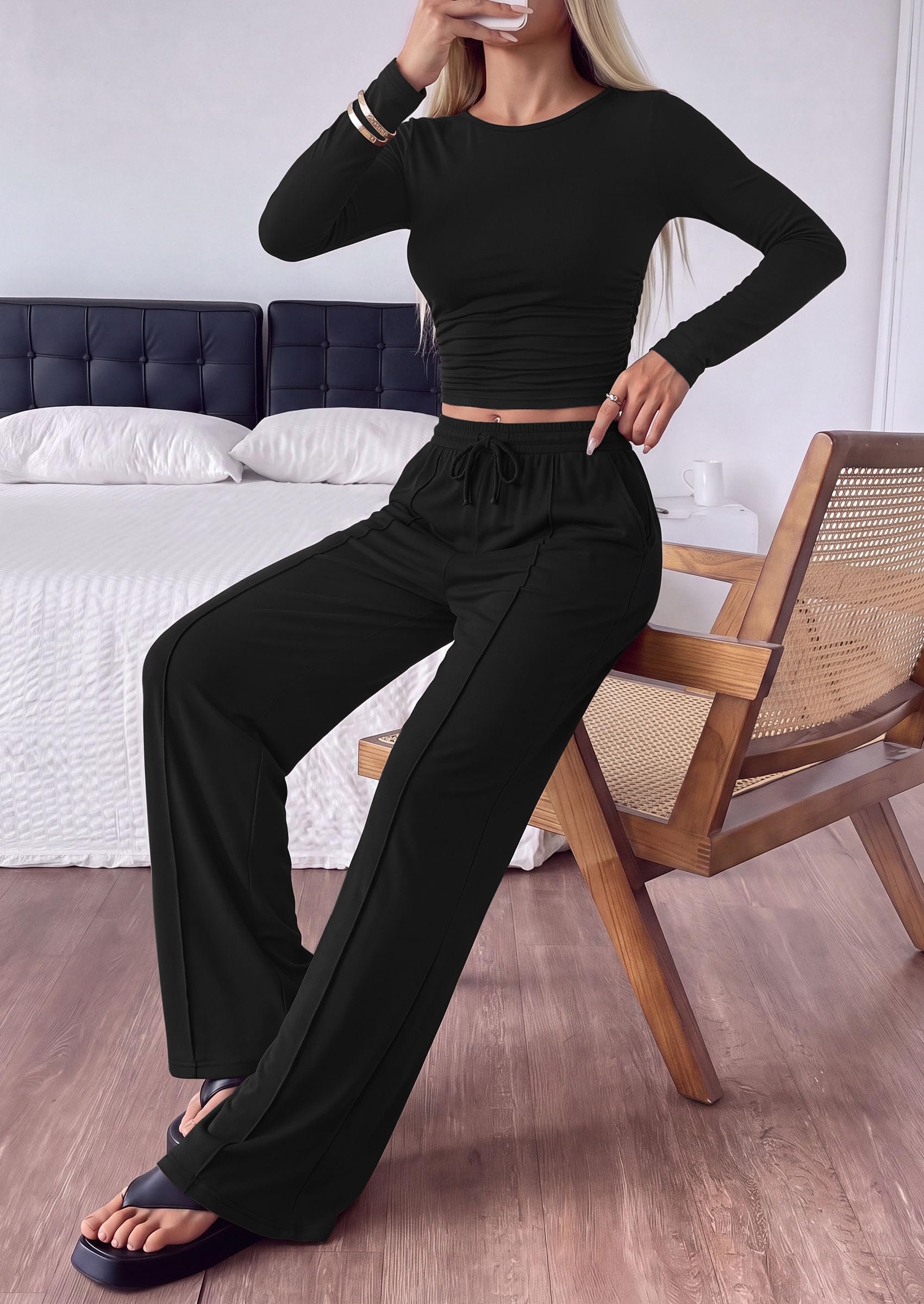 Womens 2 Piece Lounge Sets Fall Fashion Airport Travel Outfits
