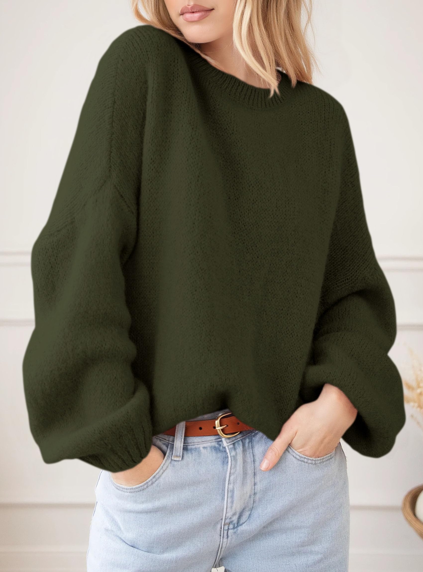 Women's Fall Oversized Holiday Sweaters (Army Green,M)