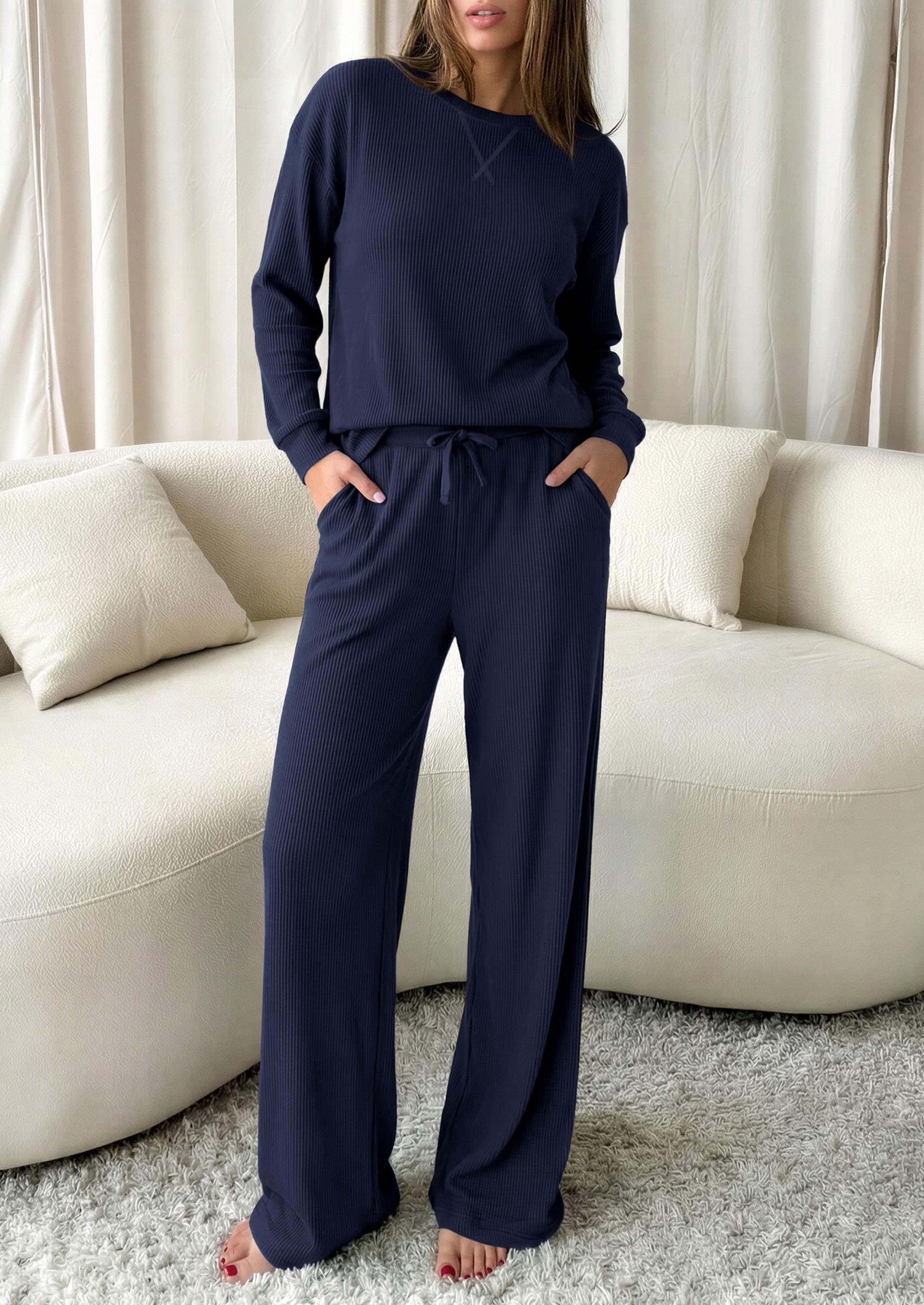 Women Matching Lounge Sets Fall 2 Piece Airport Travel Outfit