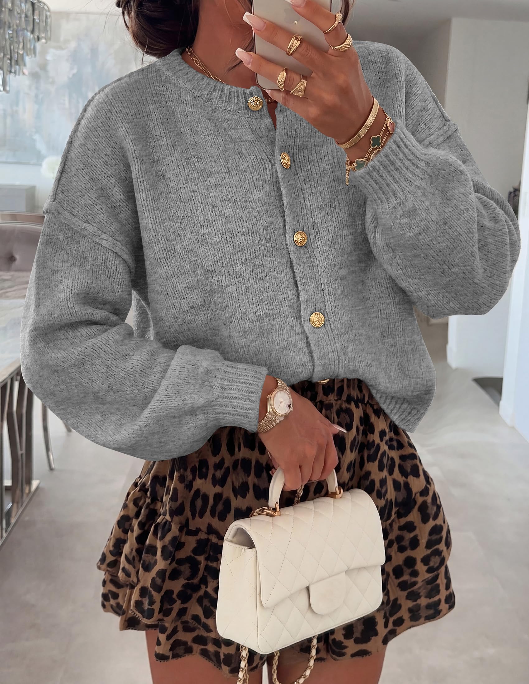 Women's Oversized Cardigan Sweaters Chunky Knit Fall Outfits