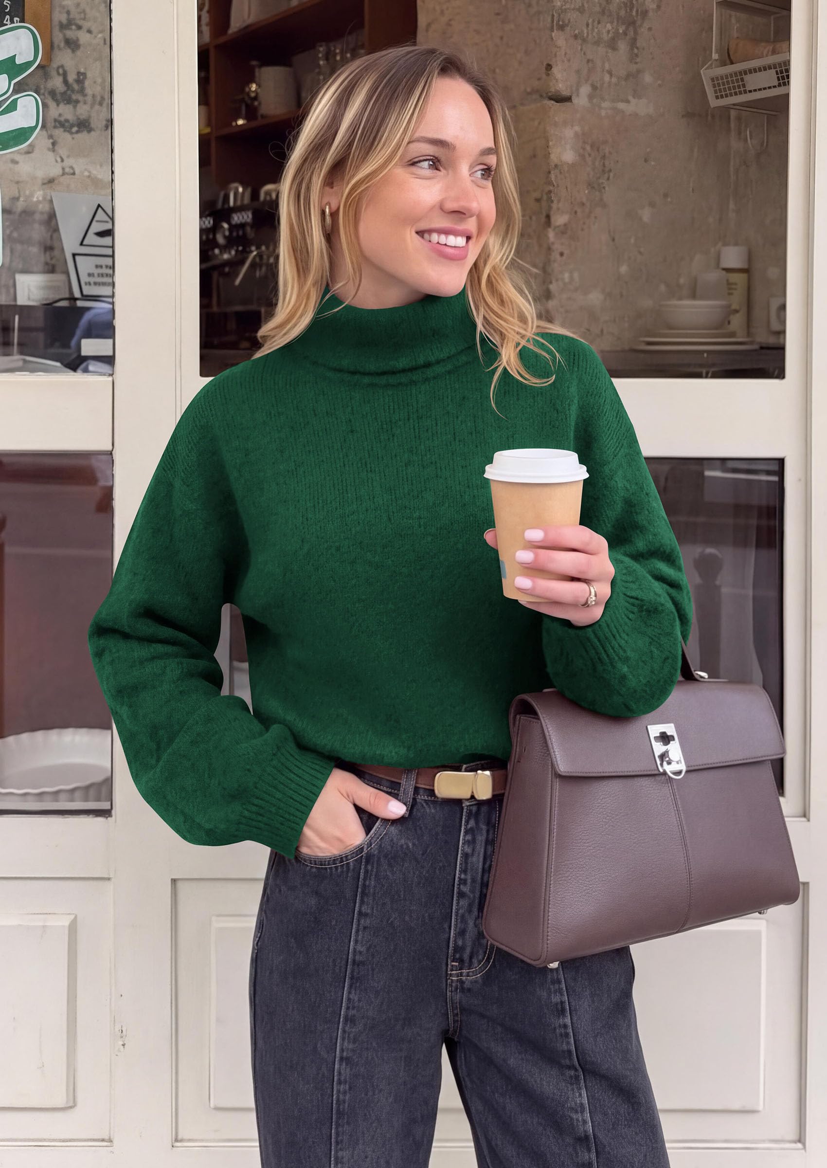 Women's Winter Turtleneck Sweaters Oversized Warm Pullover