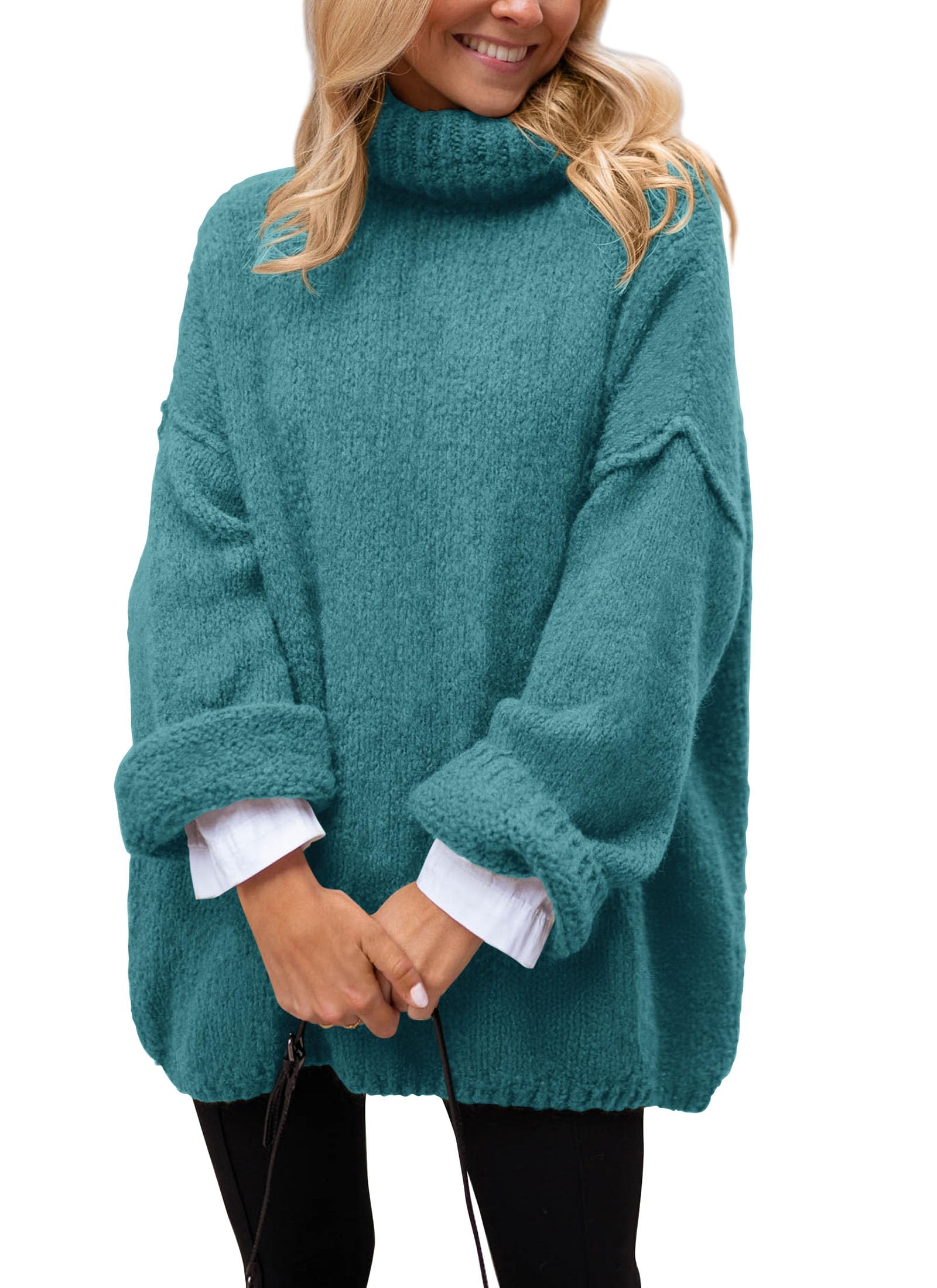 Women's Cozy Chunky Knit Oversized Fall Turtleneck Sweaters