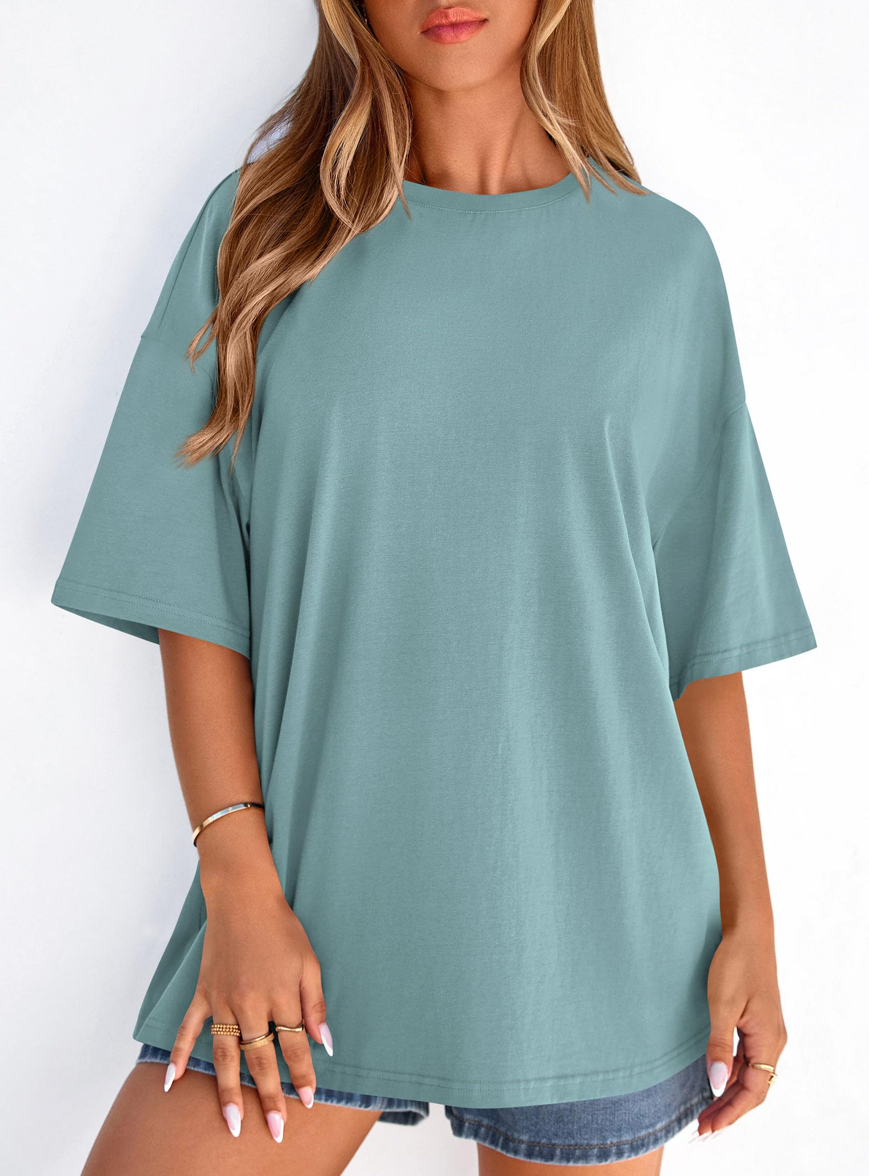 Women's Oversized Tshirts Going Out Tops (Sage Green,S)