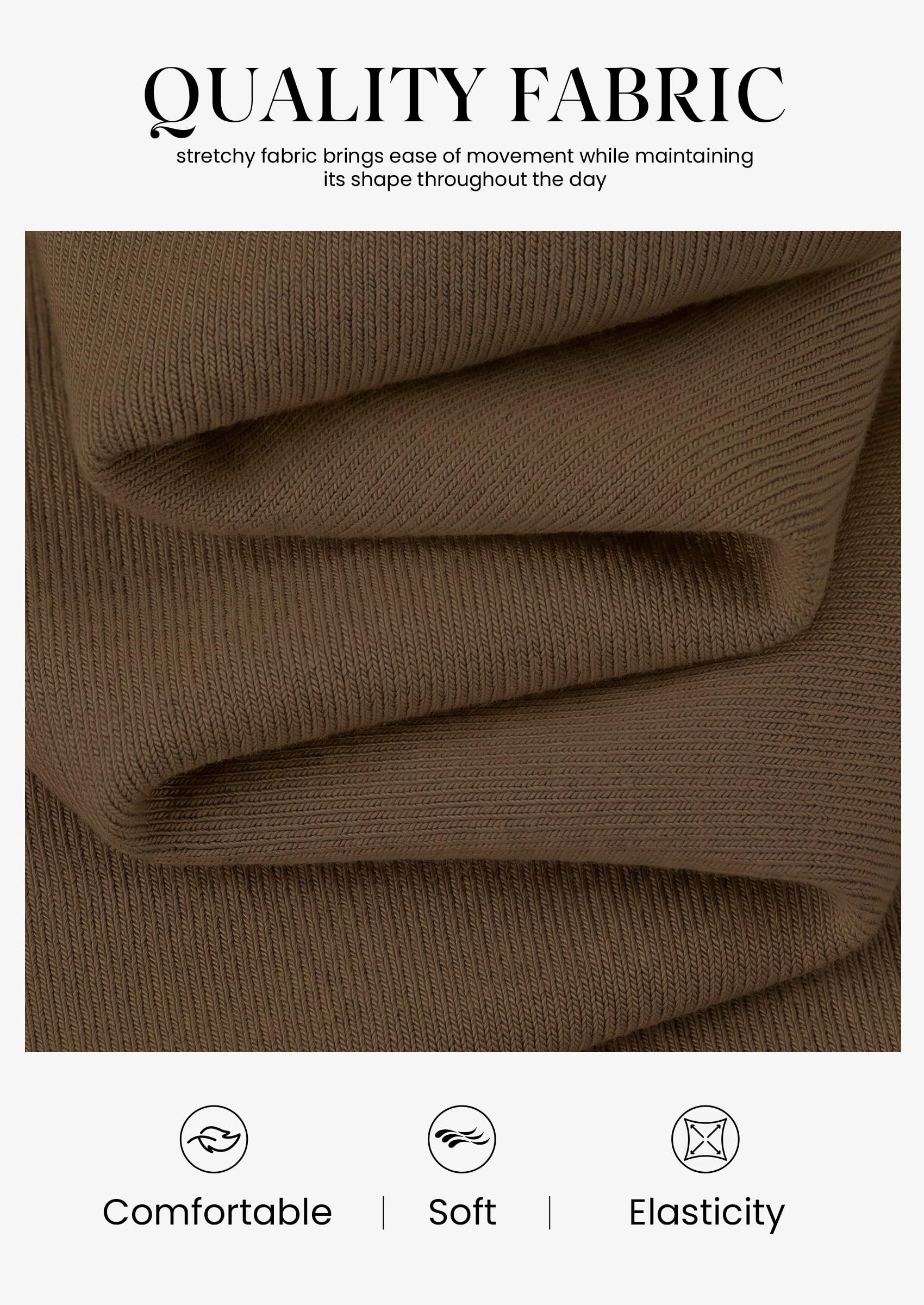 Women's V Neck Long Sleeve Bodysuits Tops (Brown,XS)
