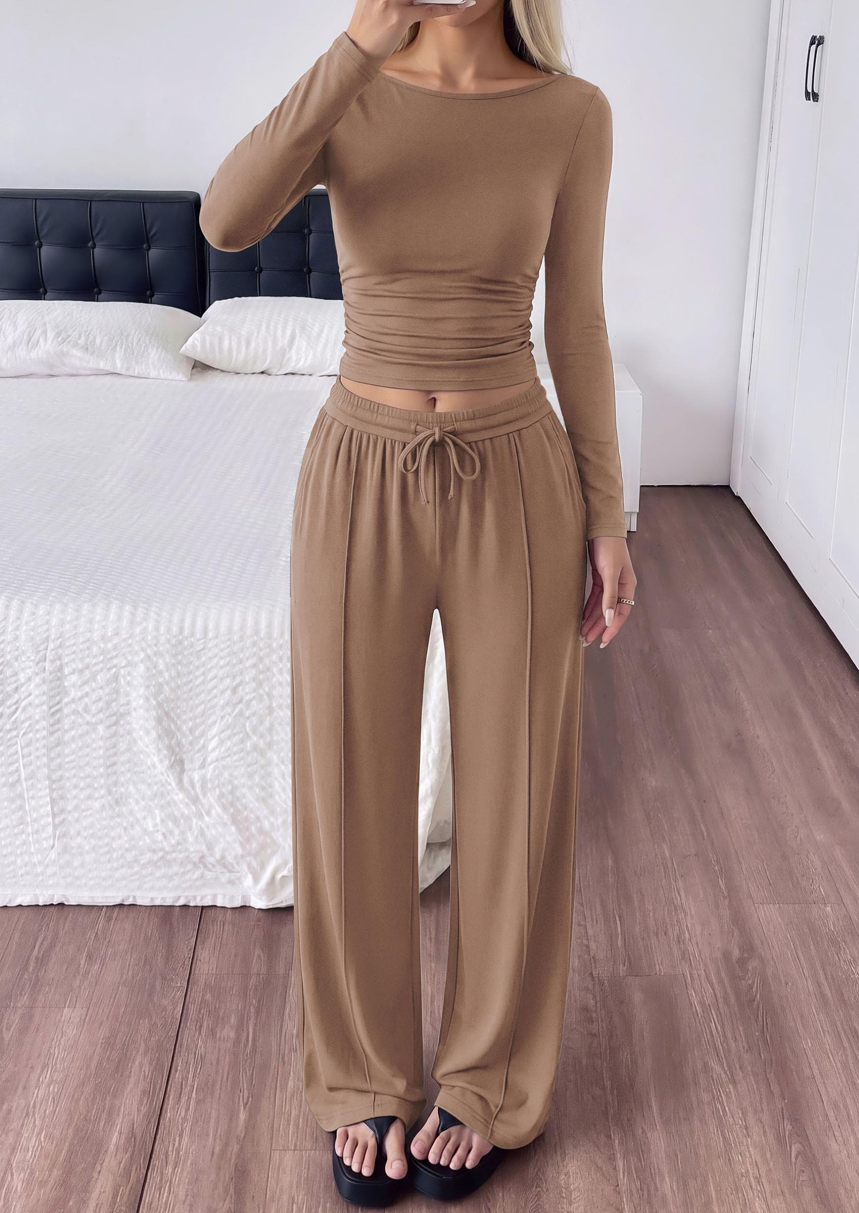 Womens 2 Piece Lounge Sets Fall Fashion Airport Travel Outfits