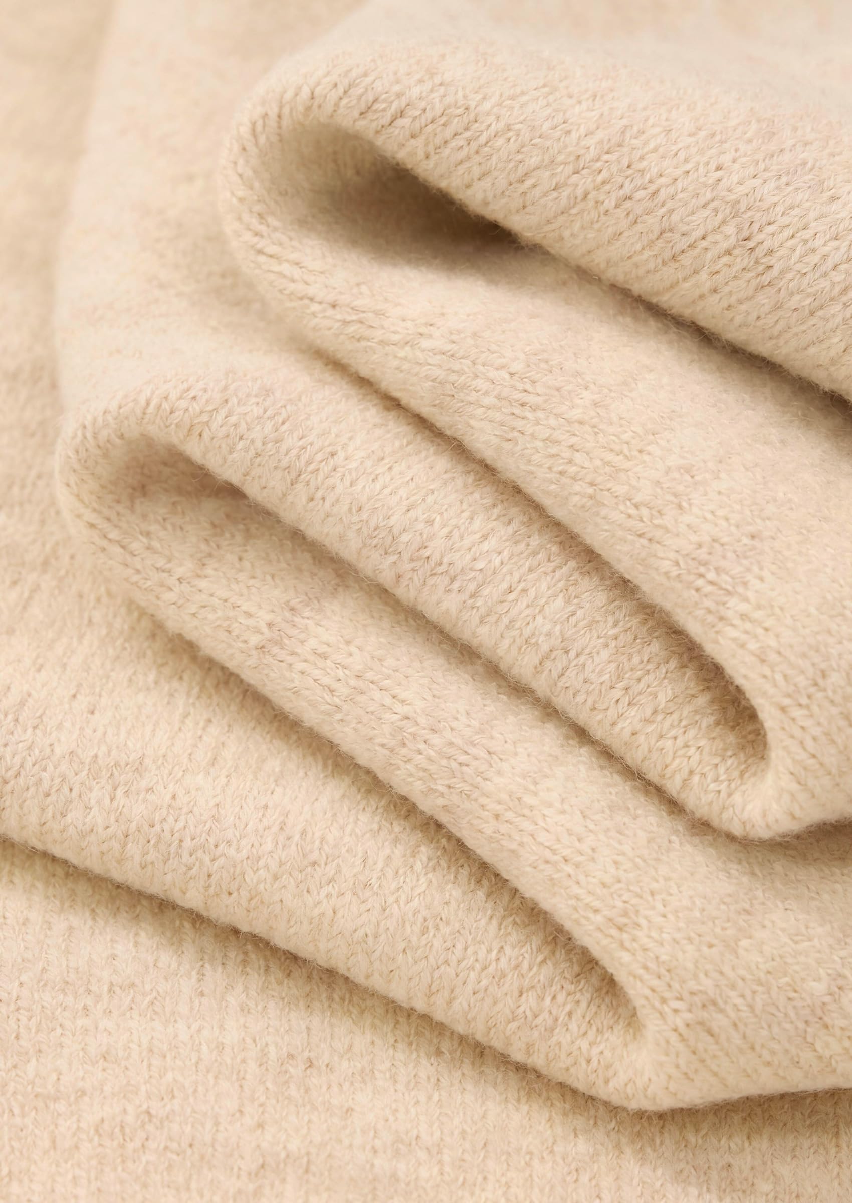 Women's Cozy Sweaters Fall Fashion V Neck Tops Beige,M