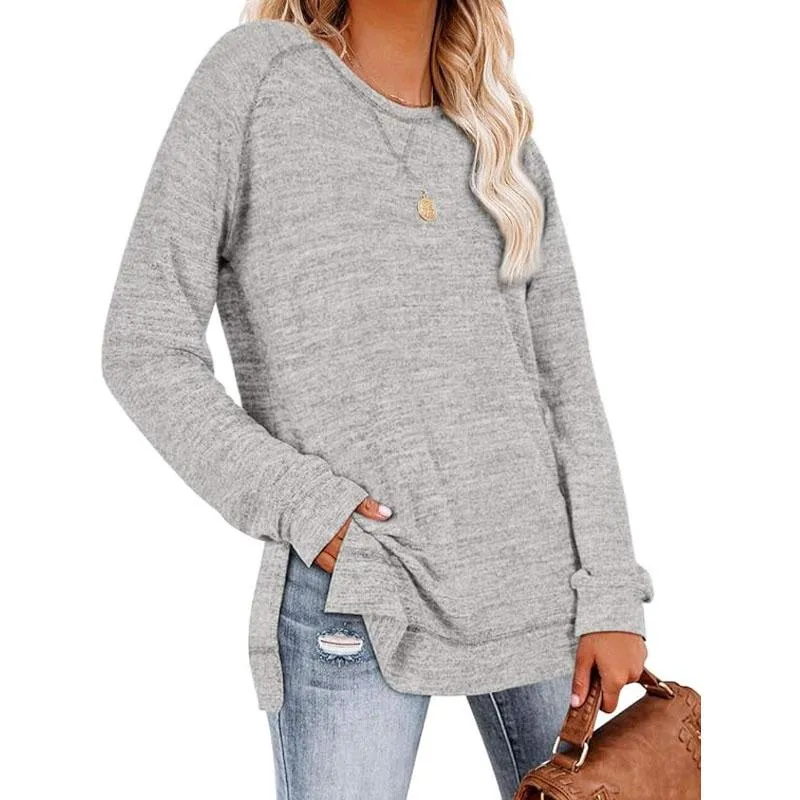 Women's belted top, long-sleeved shirt