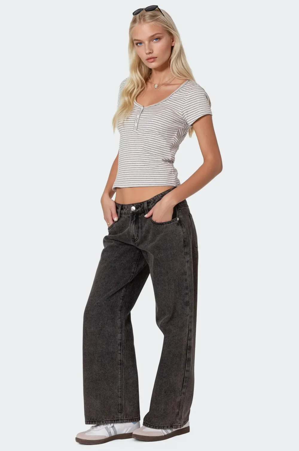 ⚡Last day only $29.9🔥 Raelynn Washed Low Rise Baggy Jeans