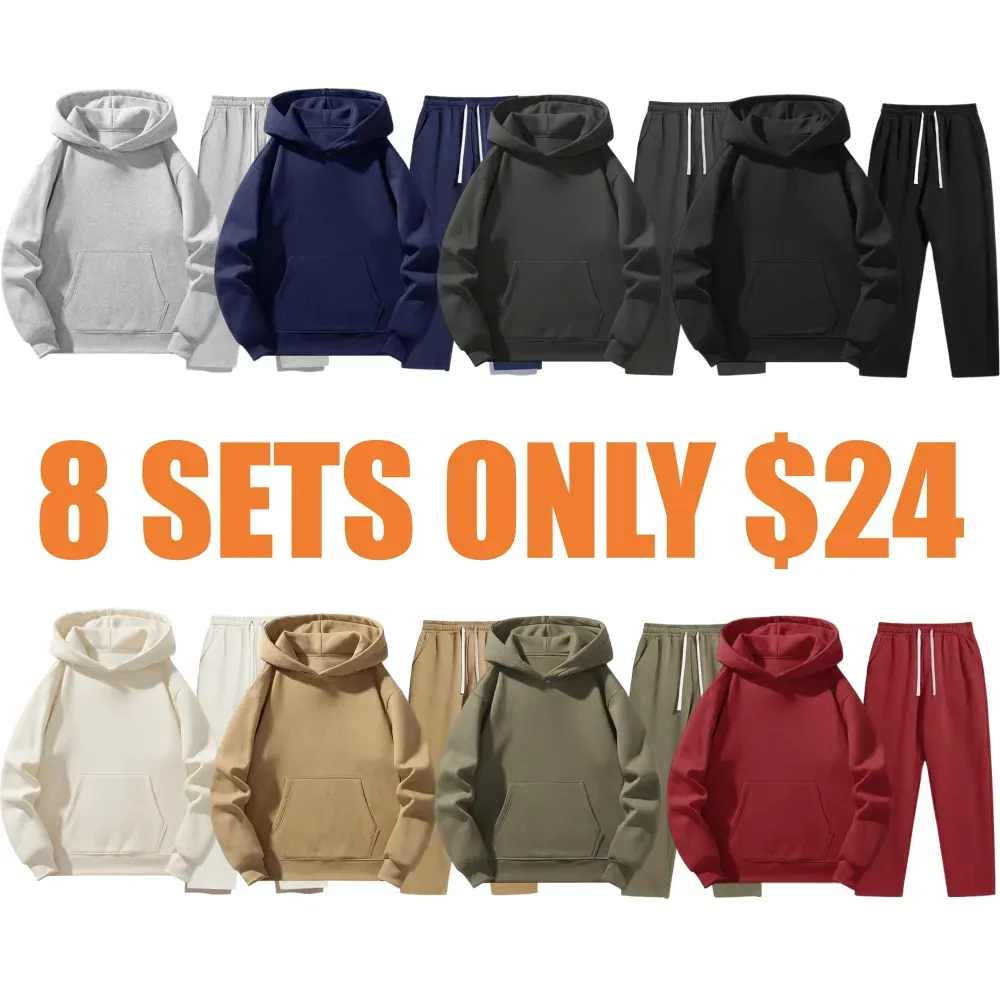 Men’s Casual Hoodie & Jogger Set – Two-Piece Daily Outfit