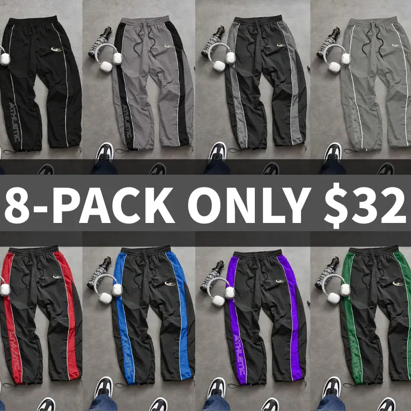 Men's Casual Sporty Long Pants, Loose Fit Elastic Cuff, Fashionable Print, Lightweight Fabric, Perfect for Daily Wear