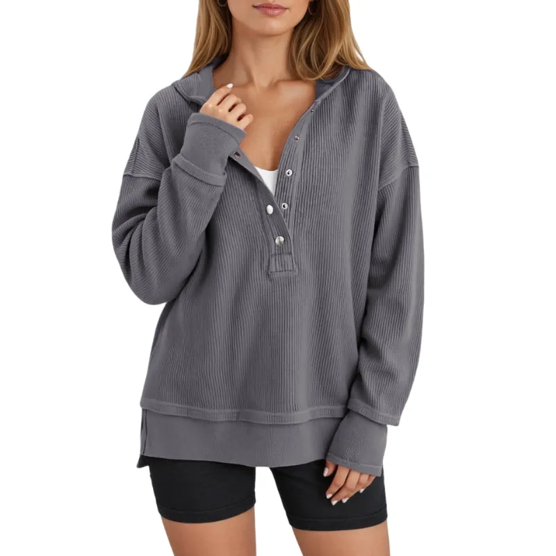 Womens Fashion V Neck Sweatshirt
