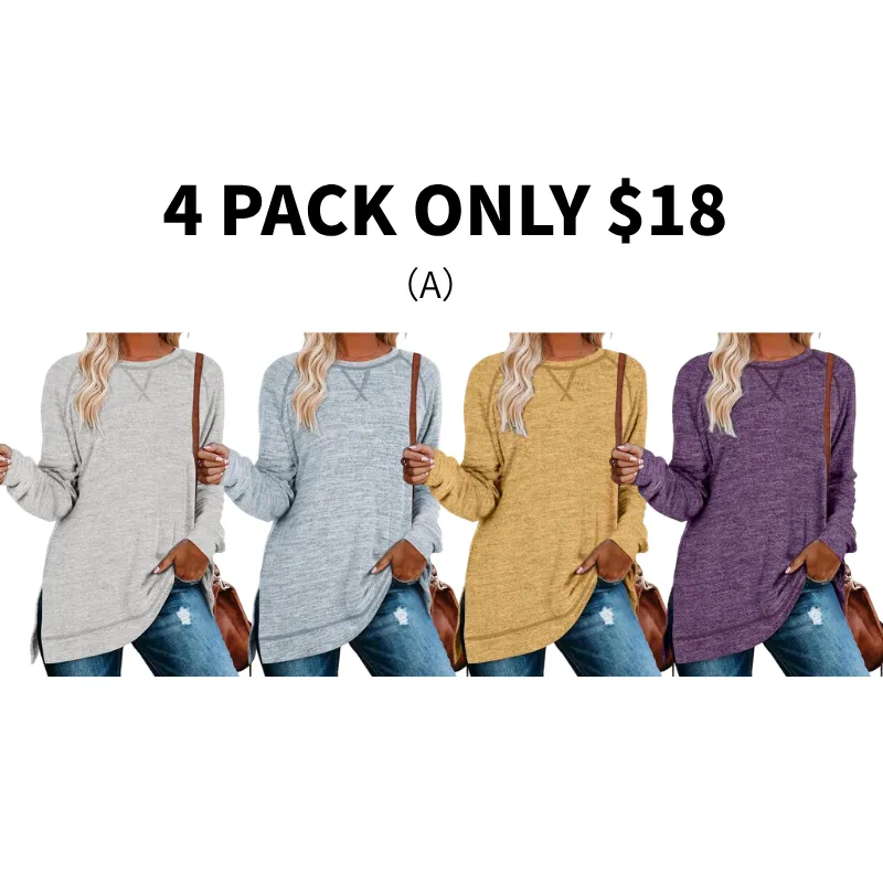 Women's belted top, long-sleeved shirt