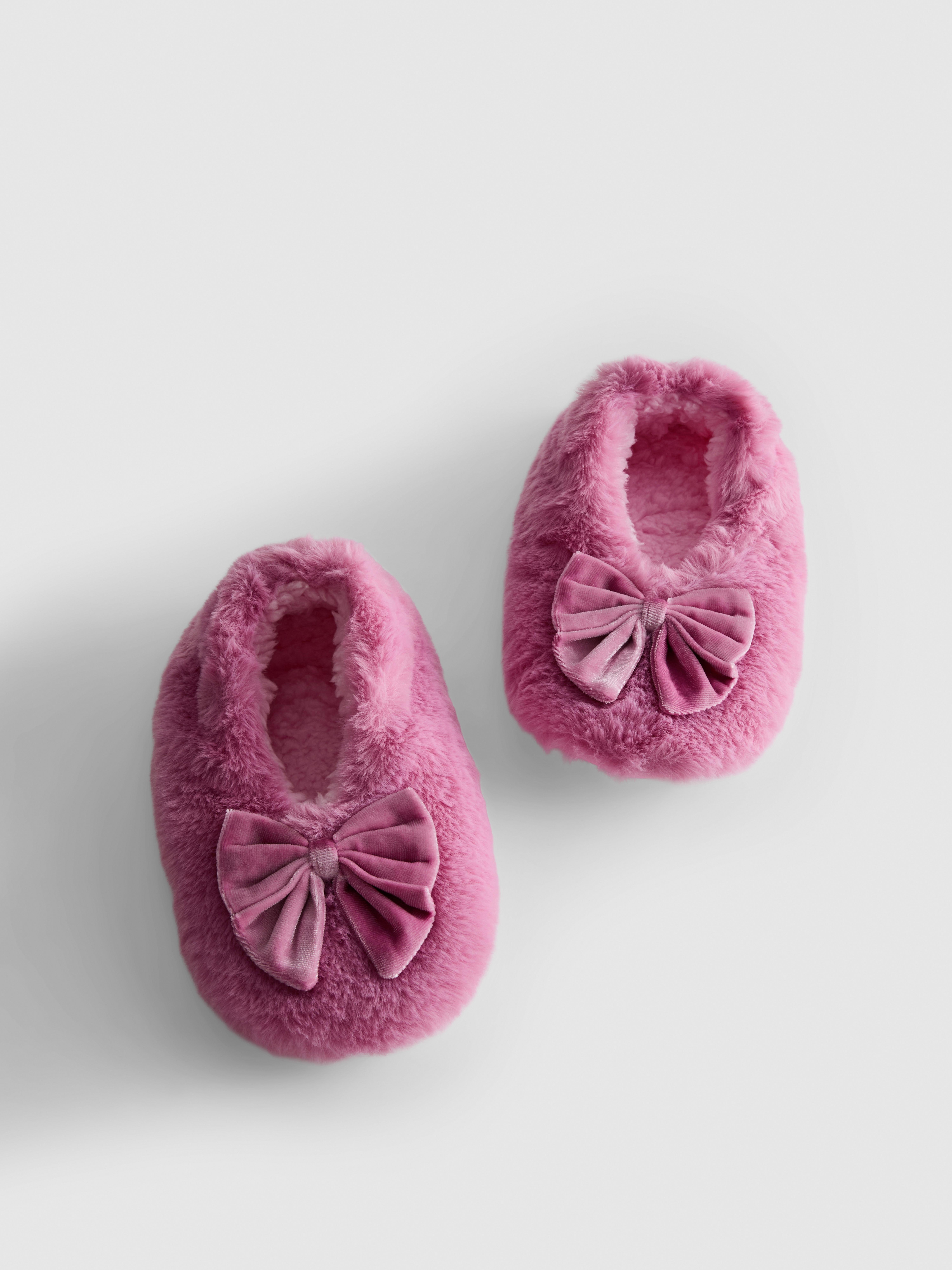 Bow Faux Fur Slipper Socks