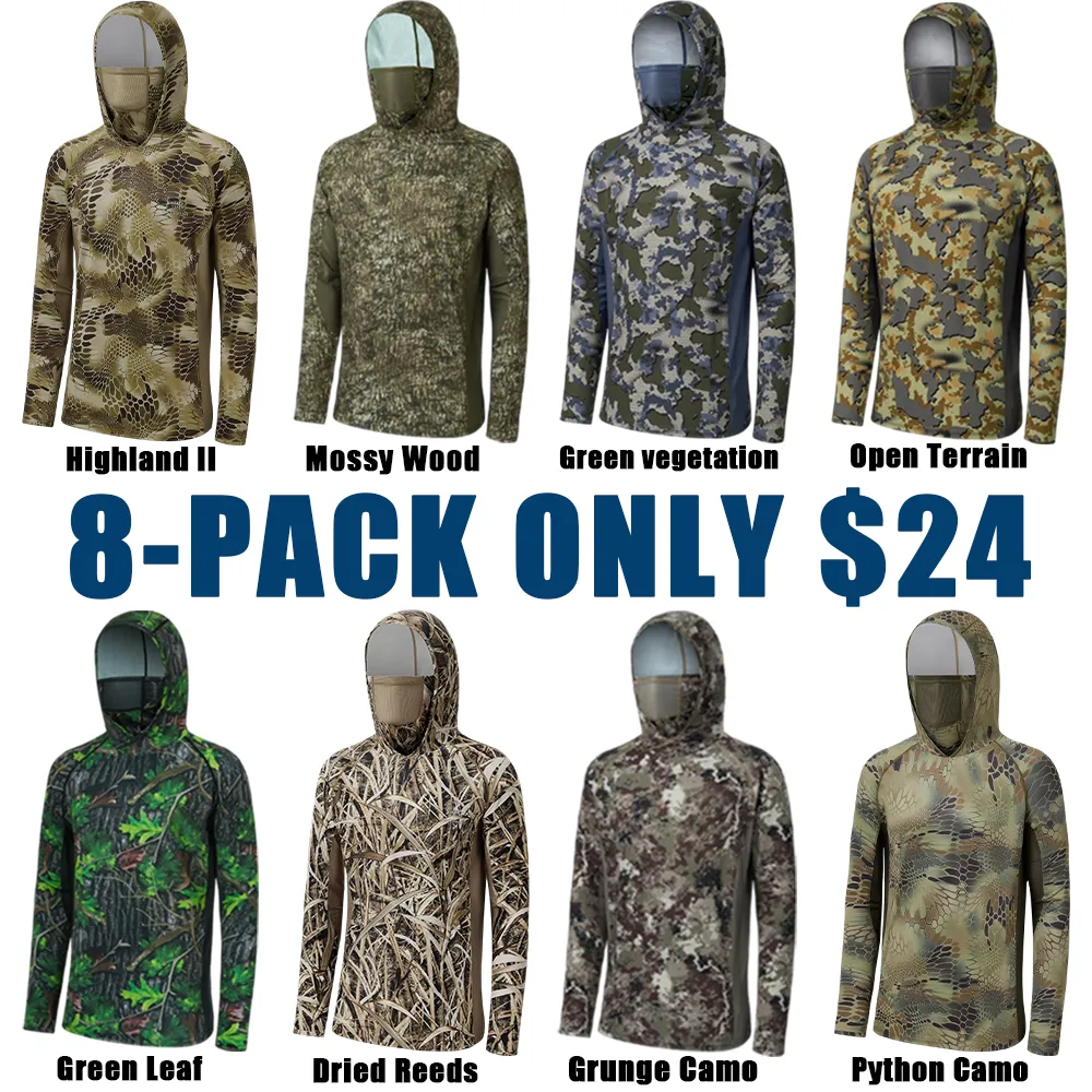 Men's UPF 50+ Camo Hoodie Shirt