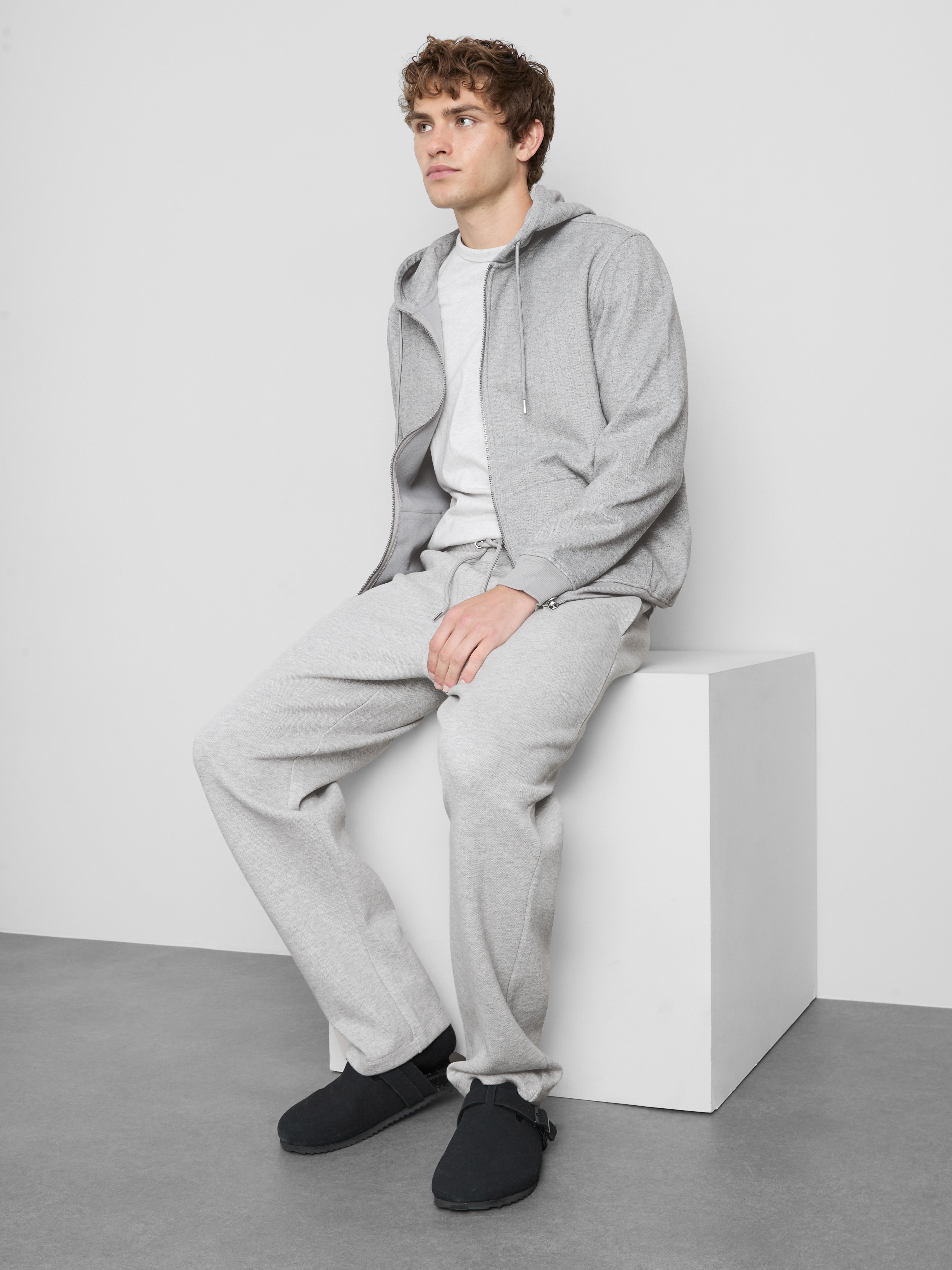 The Edit Herringbone Lounge Hoodie