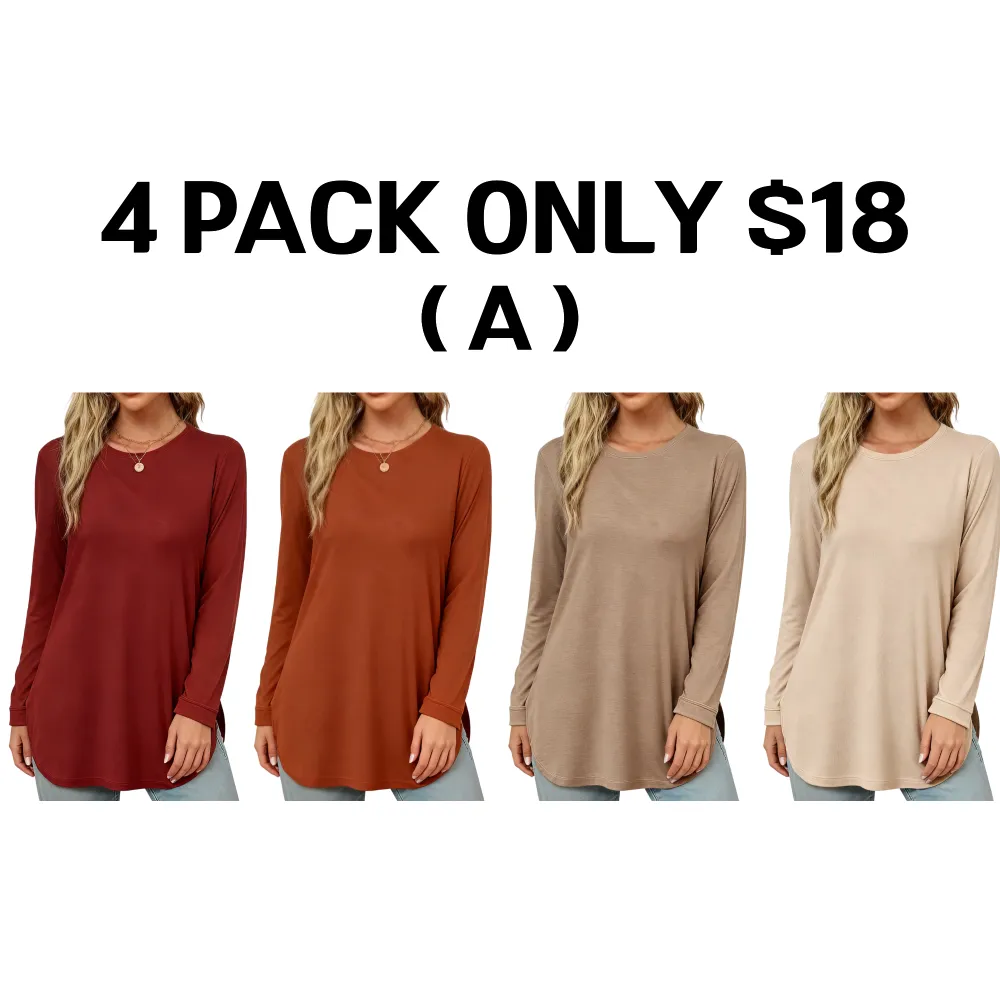 Women's belted top, long-sleeved shirt