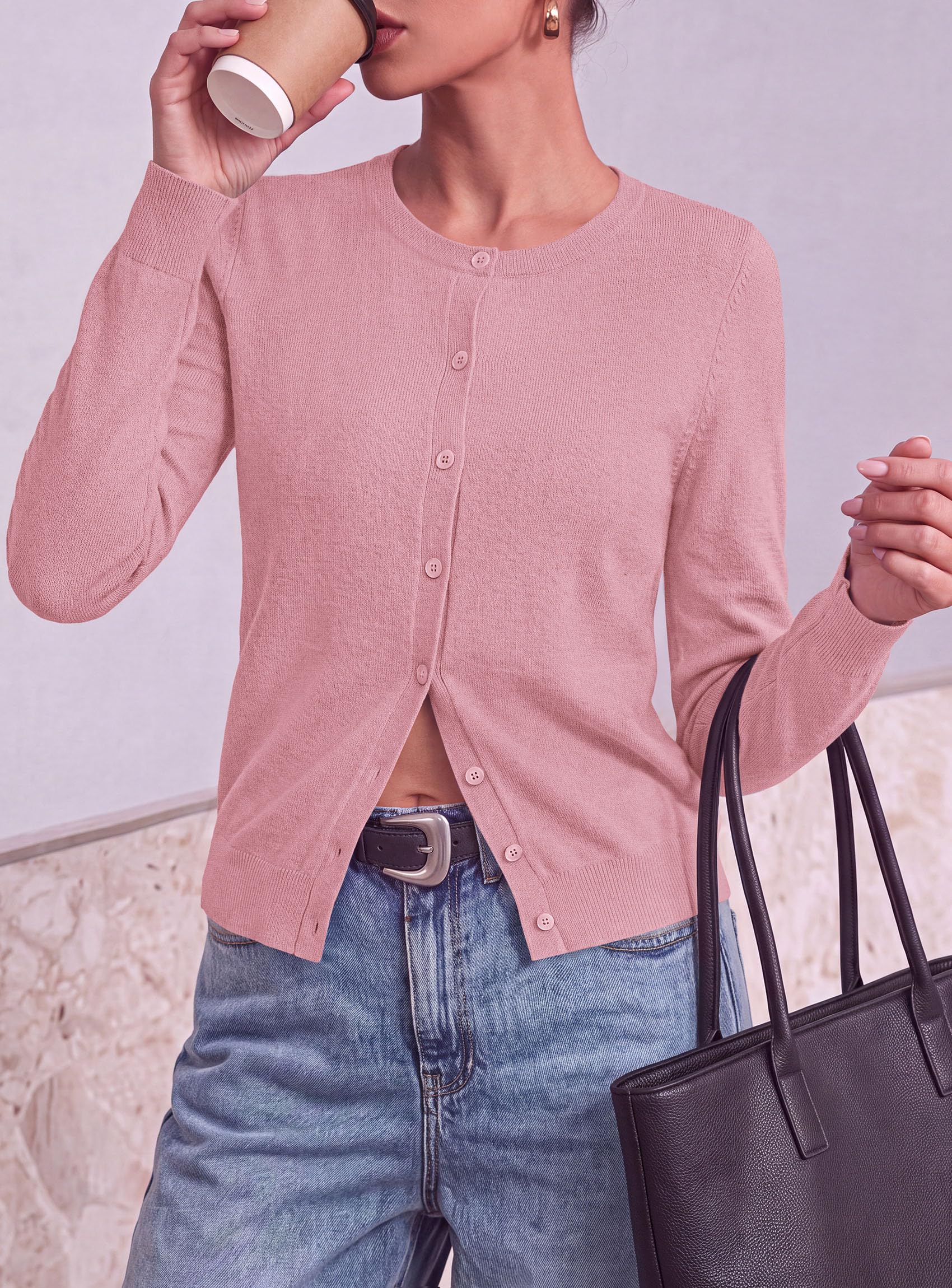 Lightweight Cardigans for Women Knit Button Up Fall Sweaters