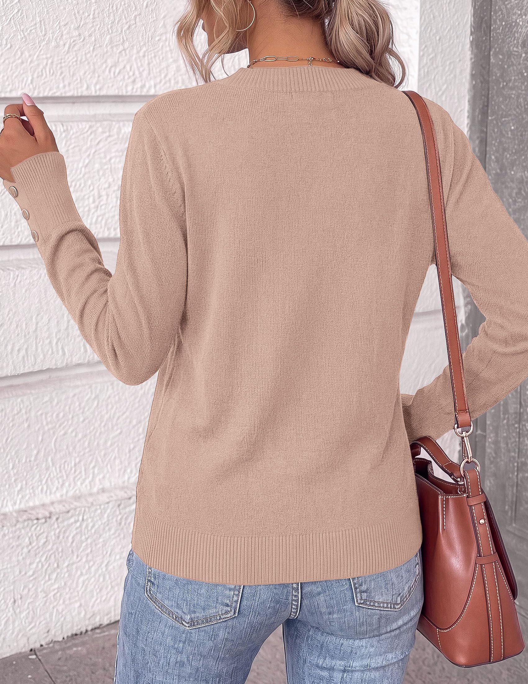 Fall Sweaters for Women V Neck Lightweight Pullover Top