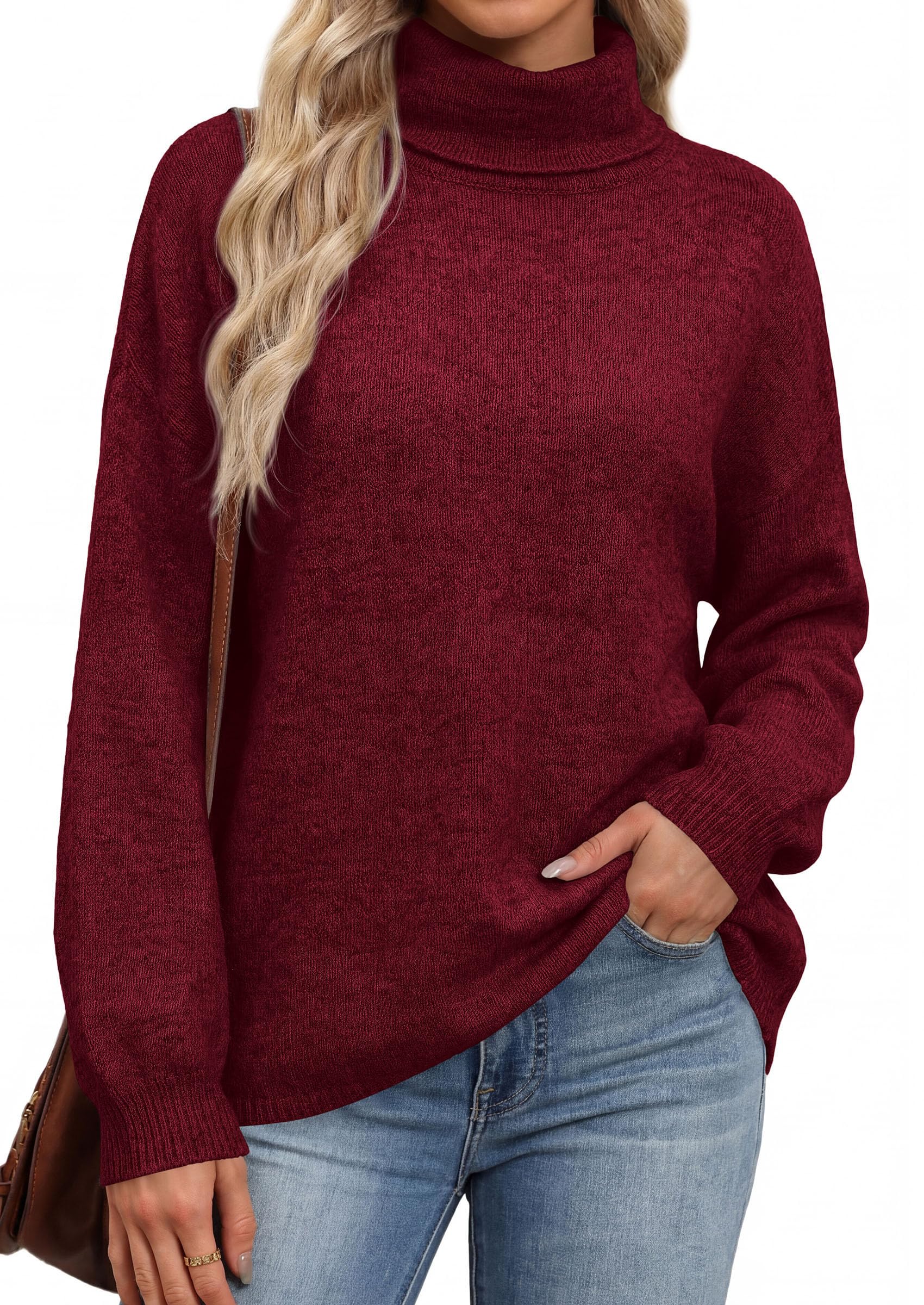 Women's Winter Turtleneck Sweaters Oversized Warm Pullover