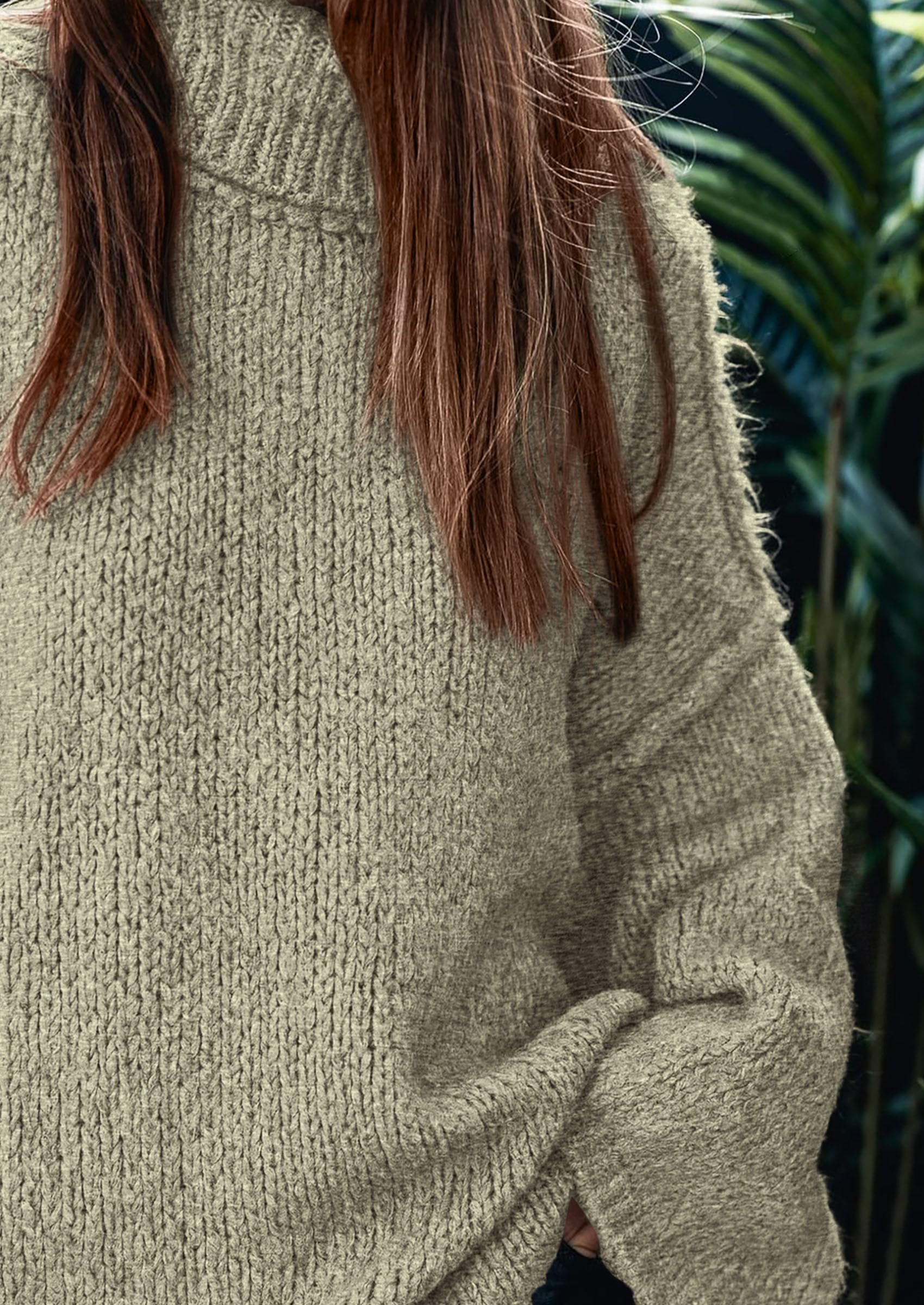 Womens Turtleneck Long Sleeve Oversized Sweaters,Light Green,S