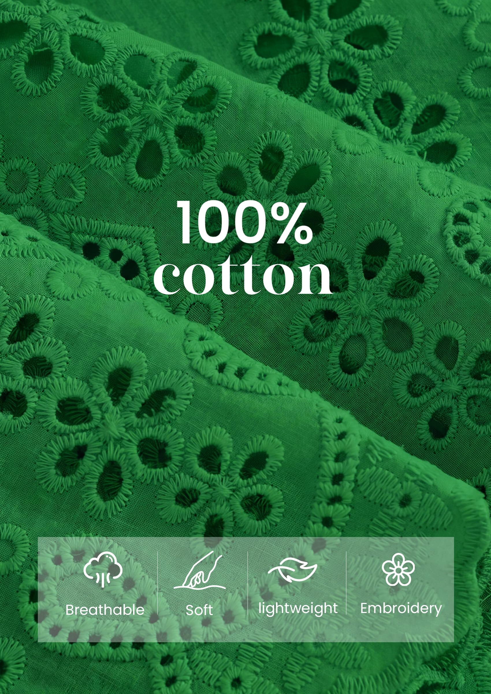 Women's Lace Tank Top Embroidery Eyelet Blouses,Green,S