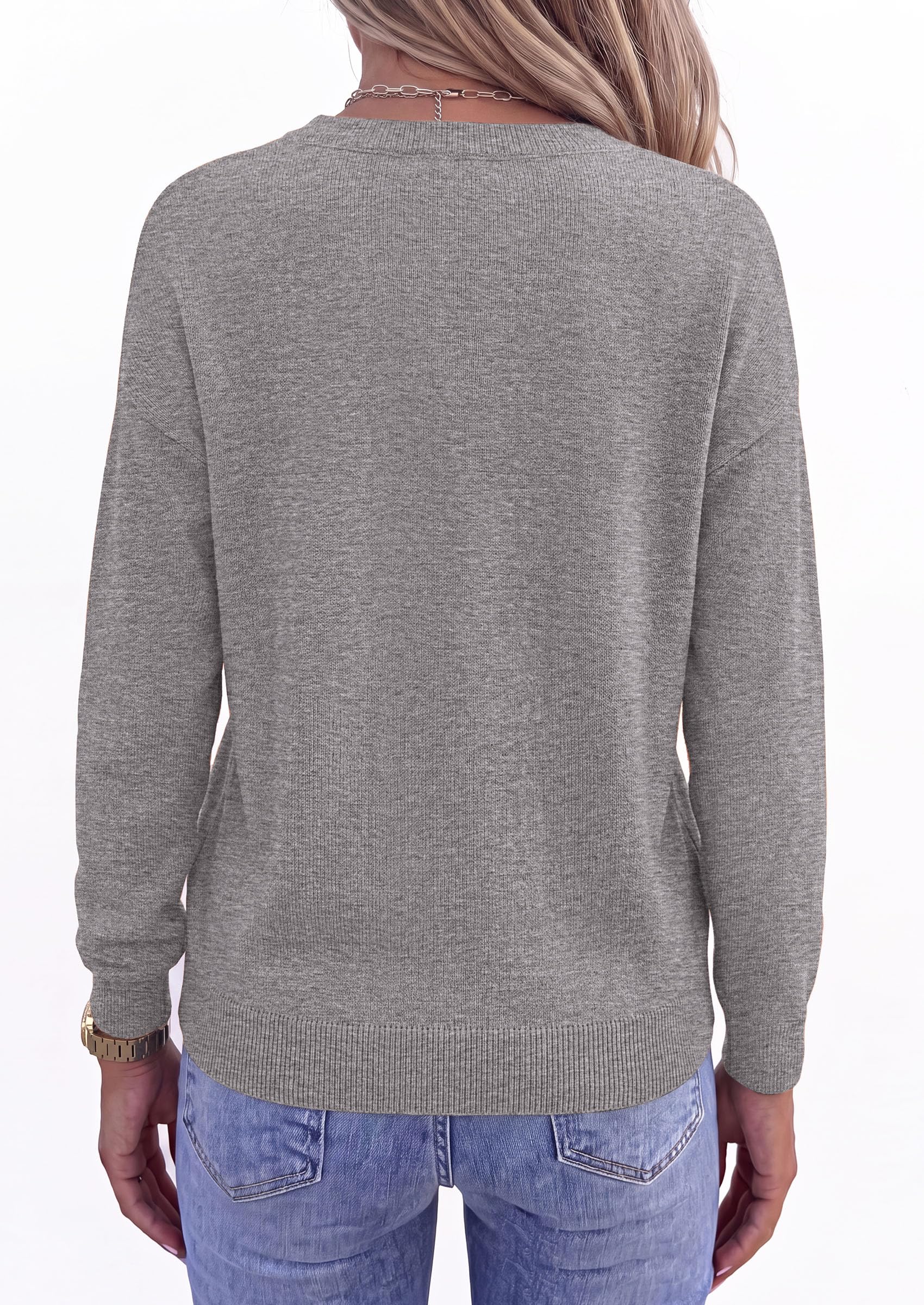 Sweaters for Women Fall Crewneck Knit Cropped Sweater